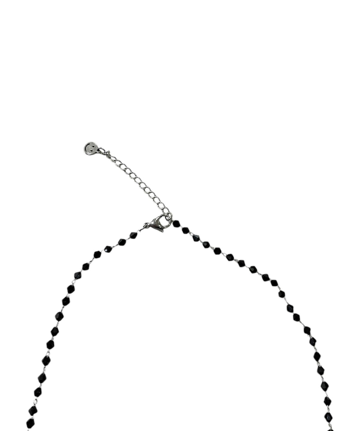 스케이터락(SK8ER ROCK) Black Beads Chain Rosary Necklace