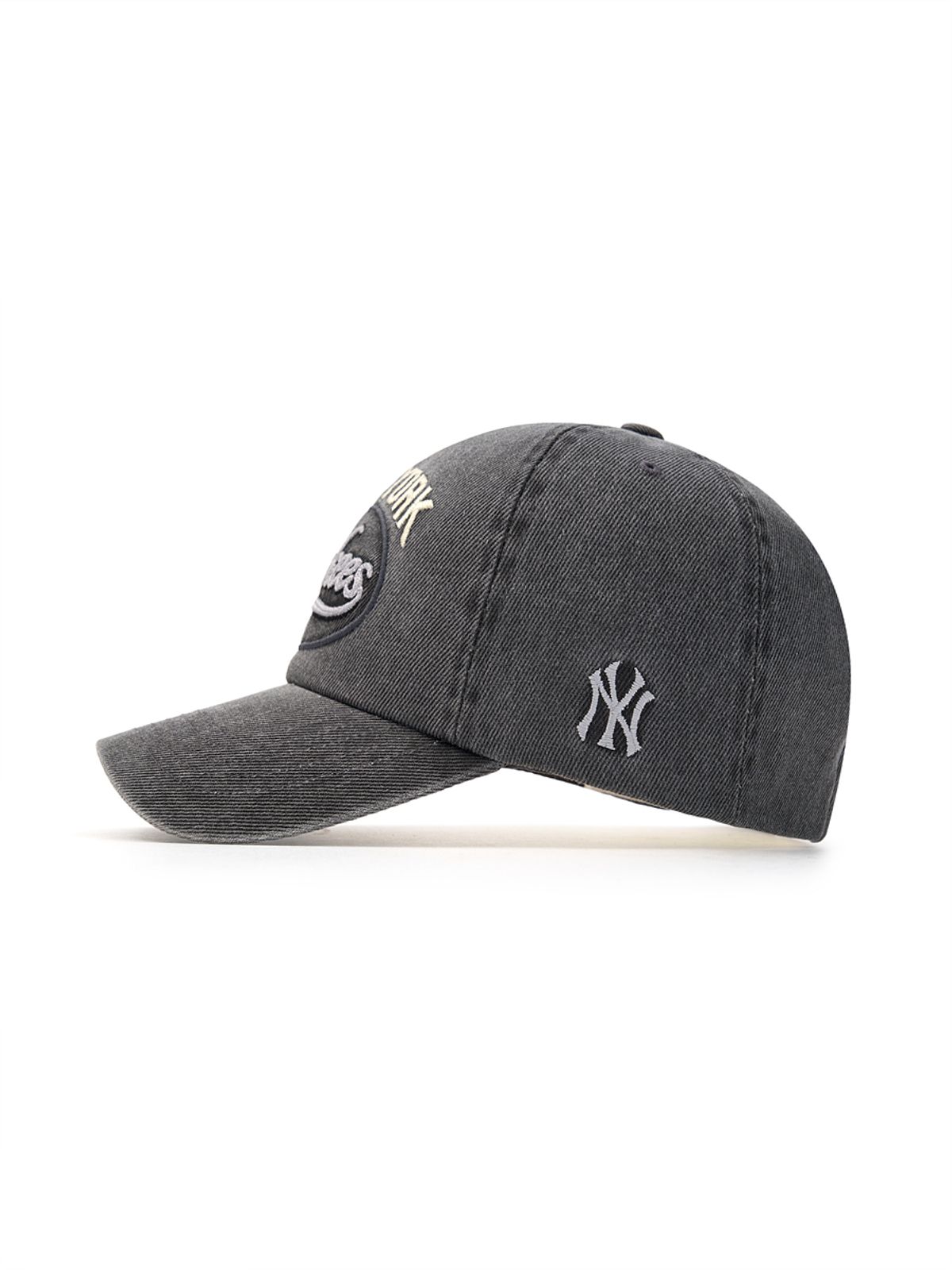 엠엘비(MLB) 바시티 빈티지 컬시브 스티치 언스트럭쳐 볼캡 NY (Charcoal Grey)