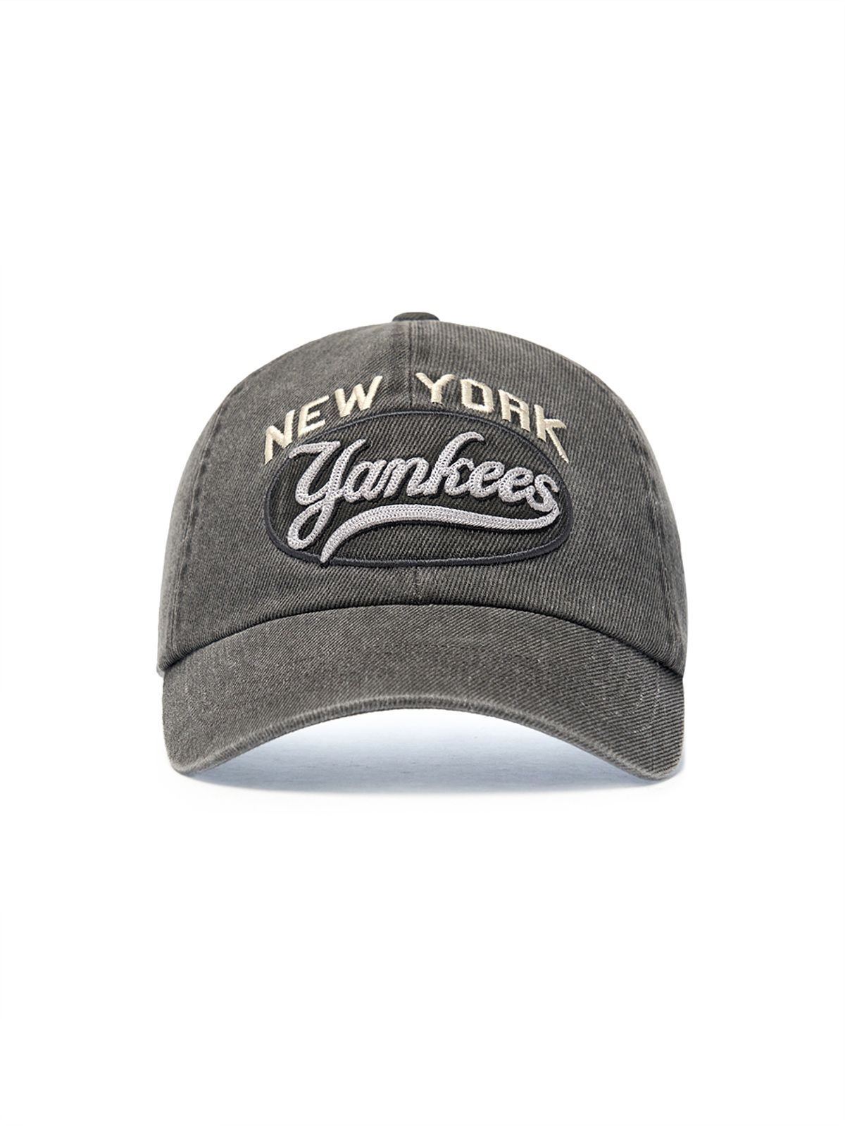 엠엘비(MLB) 바시티 빈티지 컬시브 스티치 언스트럭쳐 볼캡 NY (Charcoal Grey)