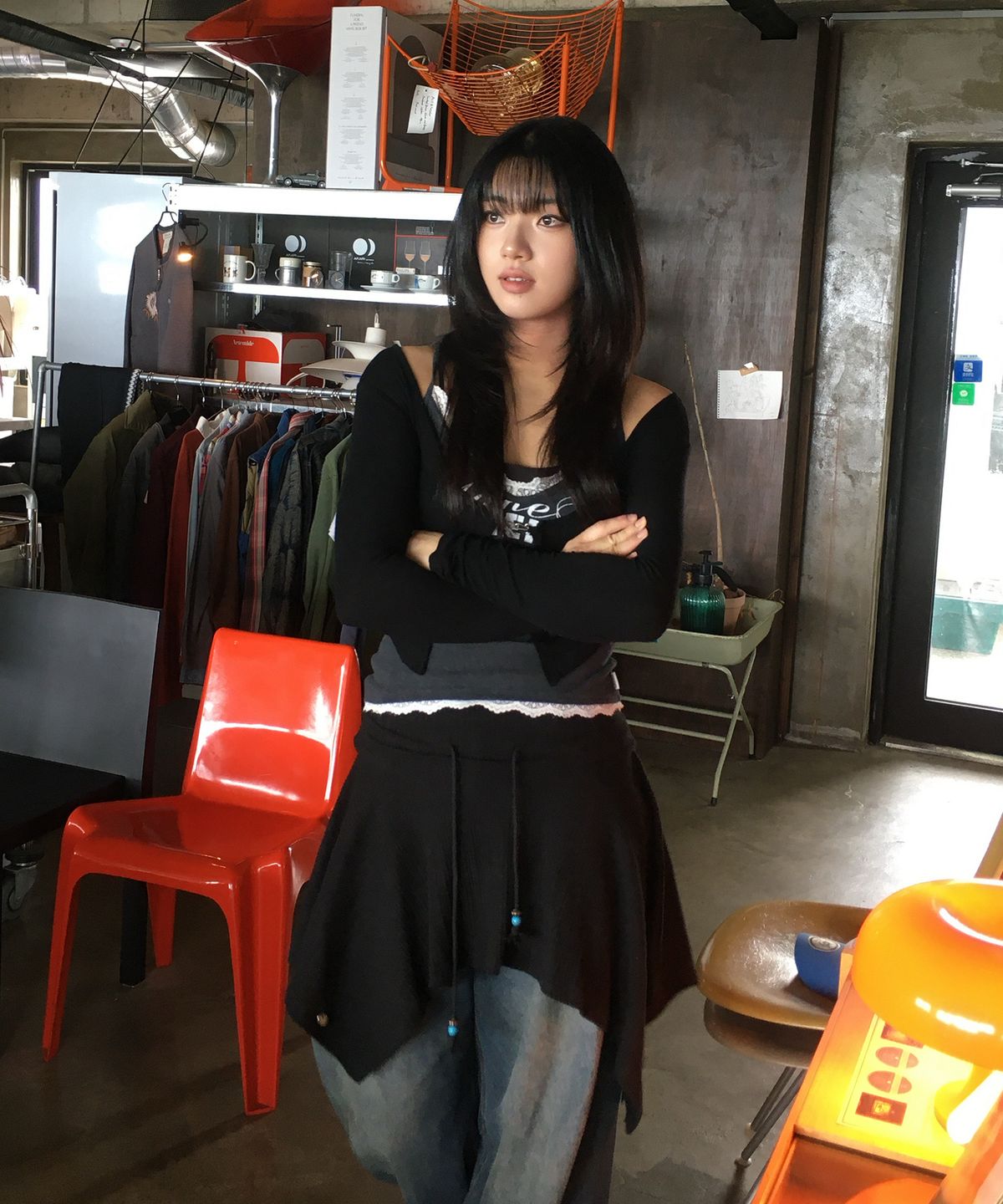 플라즈마스페어(PLASMA SPHERE) 2WAY 트립 언발란스 골지 튜브탑 스커트_3COLOR