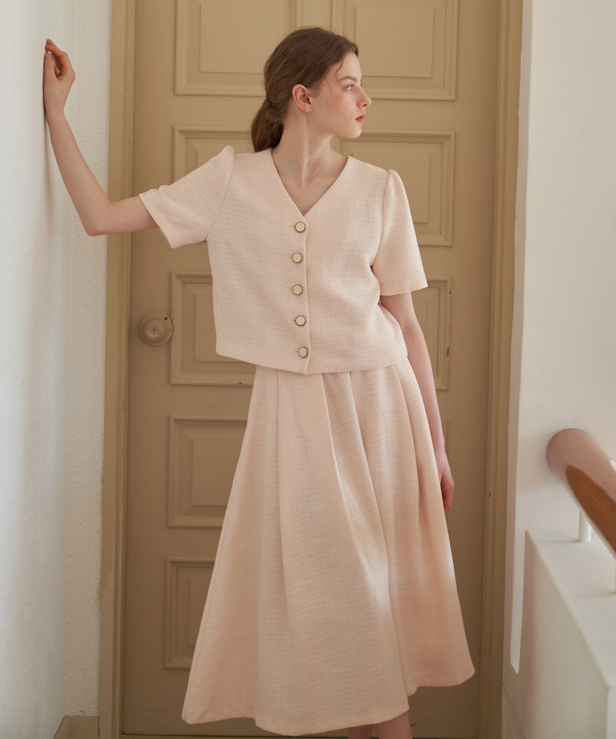플로브(FLOVE) BLOOM FLARE SKIRT (PB)