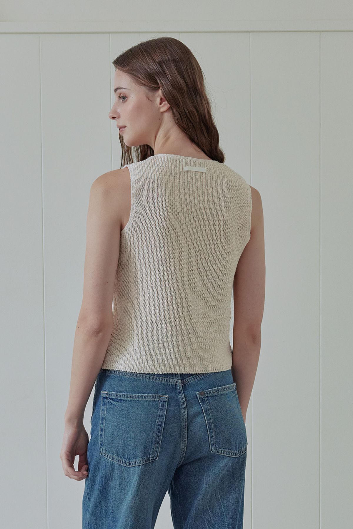 애프터아워즈(AFTERHOURS) PUNCHED KNIT VEST (ECRU)
