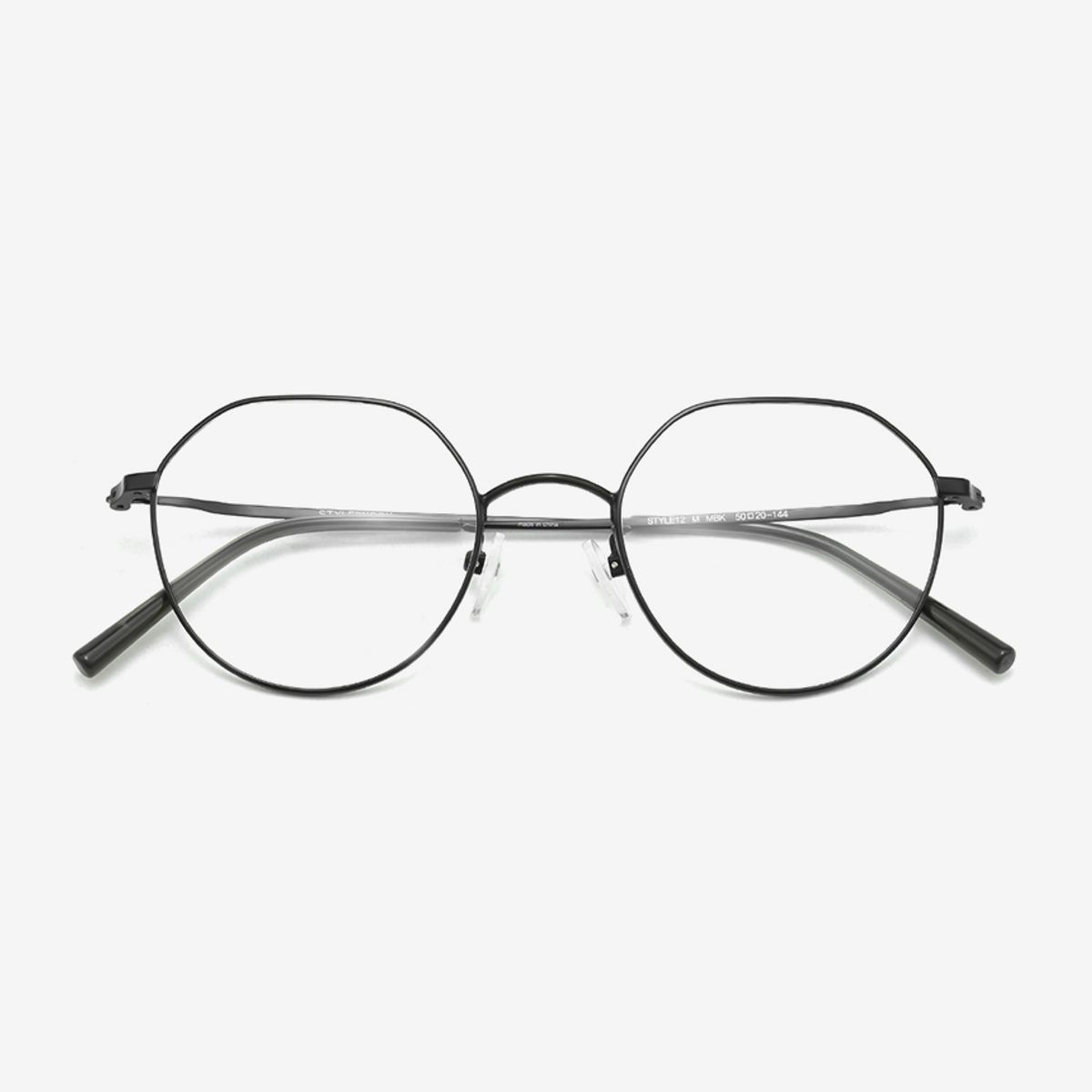 스타일워크(STYLEWORK) 매트 블랙 메탈 STYLE12 M MBK 50mm 스타일워크 안경테
