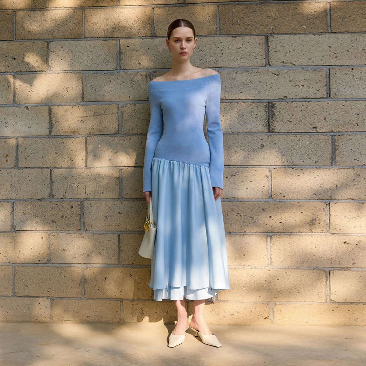 와이와이아이엠(YYIAM) YY_Blue one-shoulder dress