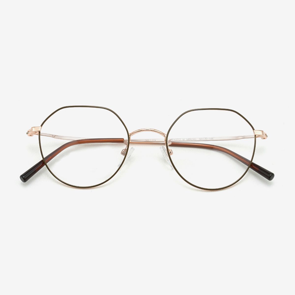 스타일워크(STYLEWORK) 매트 브라운 & 로즈 골드 메탈 STYLE12 M MBR/RG 50mm 스타일워크 안경테