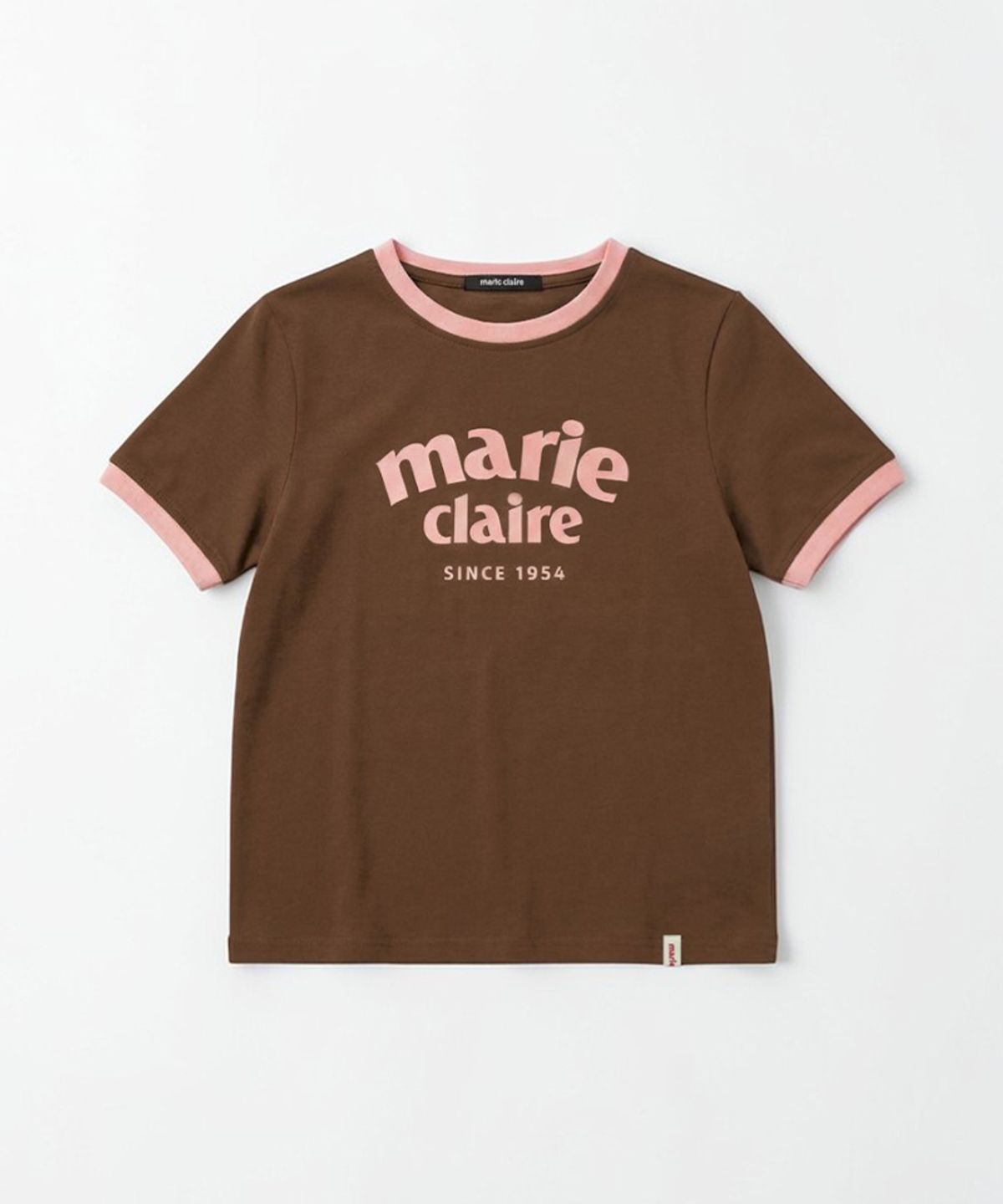 마리끌레르(MARIE CLAIRE) 아치 로고 링거 반팔 티셔츠(MAGBTS10M)