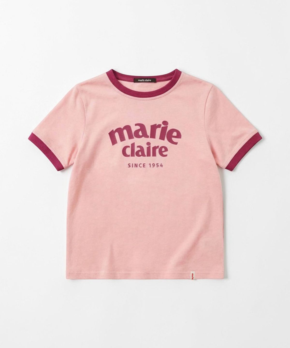 마리끌레르(MARIE CLAIRE) 아치 로고 링거 반팔 티셔츠(MAGBTS10M)