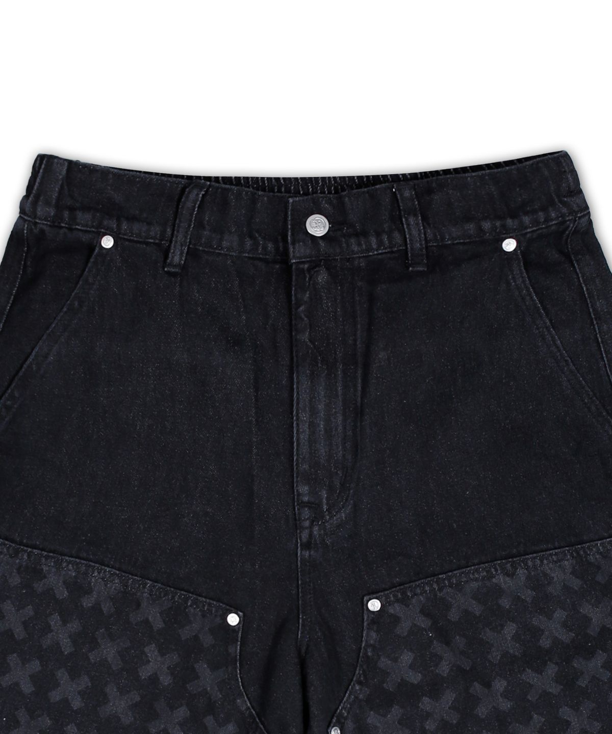 엑스톤즈(XTONZ) XP275 크로스 카펜더 버뮤다 데님 팬츠 (BLACK)