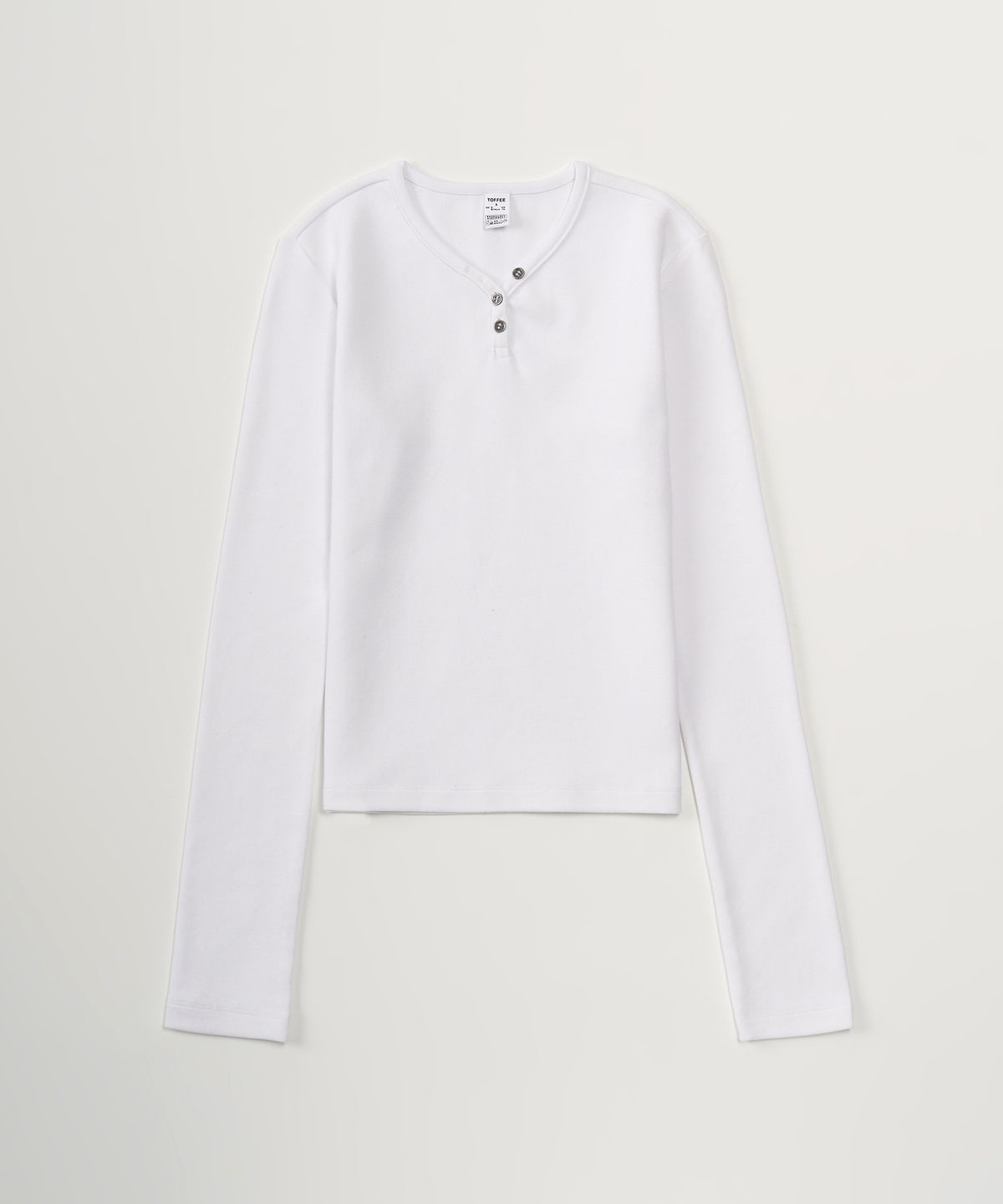 토피 우먼(TOFFEE WOMEN) W 라운드 넥 버튼 티셔츠 (WHITE)