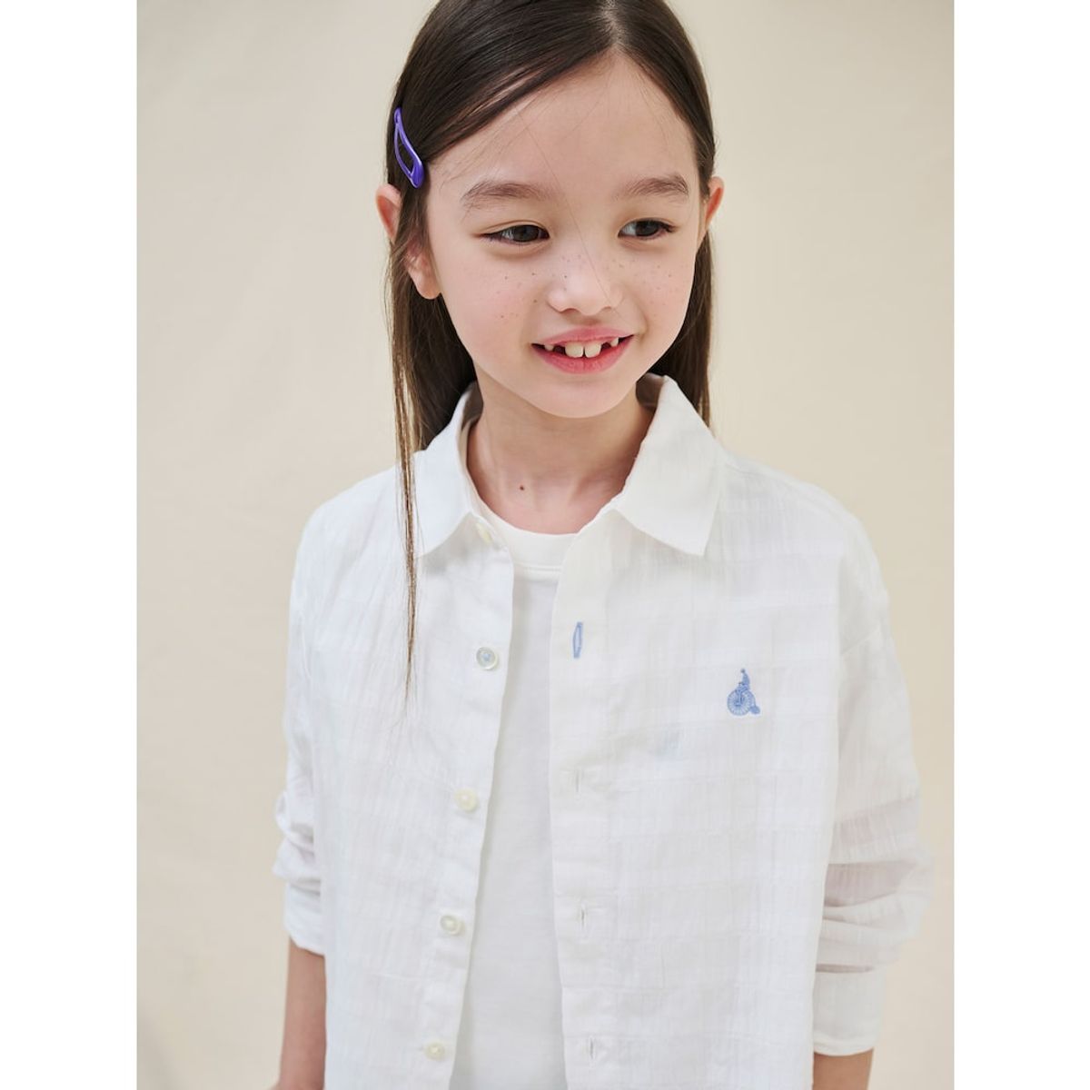 빈폴 키즈(BEANPOLE KIDS) 오버핏 시어 셔츠  화이트 (BI5364U021)