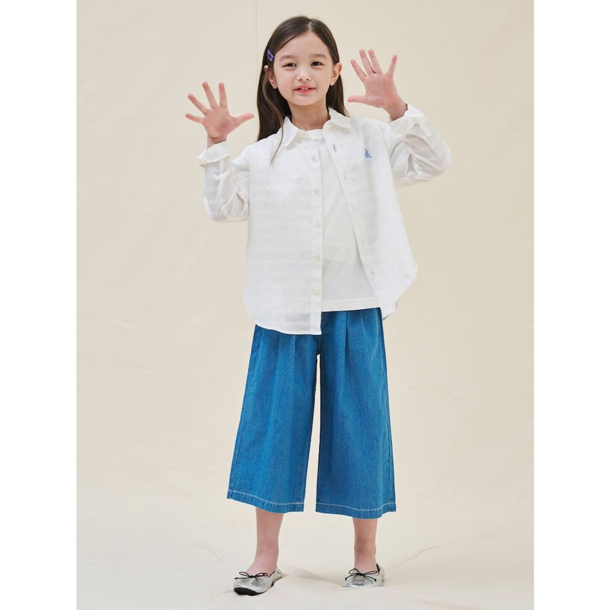 빈폴 키즈(BEANPOLE KIDS) 오버핏 시어 셔츠  화이트 (BI5364U021)