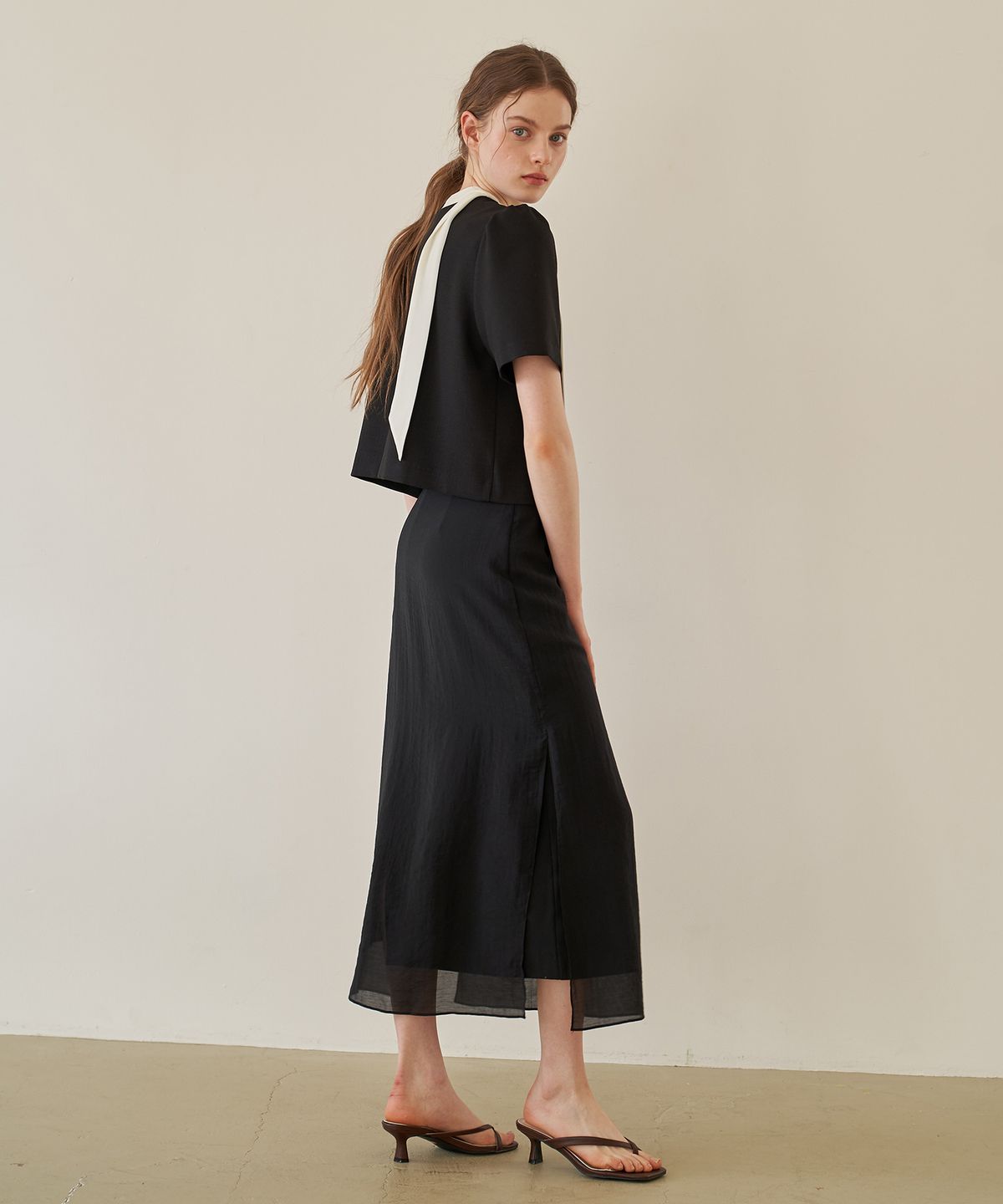 플로브(FLOVE) [S~XL] SHEER SKIRT VERSION 2 (BK)
