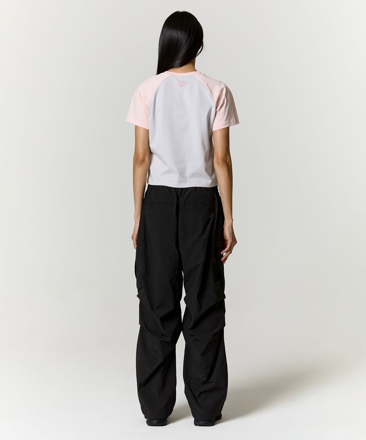 리복(REEBOK) 프린트 래글런 티셔츠 (W) - 핑크