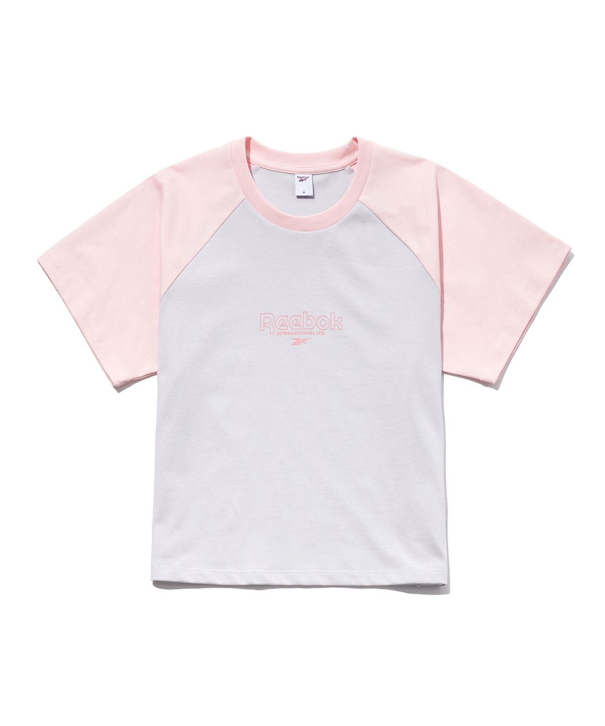 리복(REEBOK) 프린트 래글런 티셔츠 (W) - 핑크