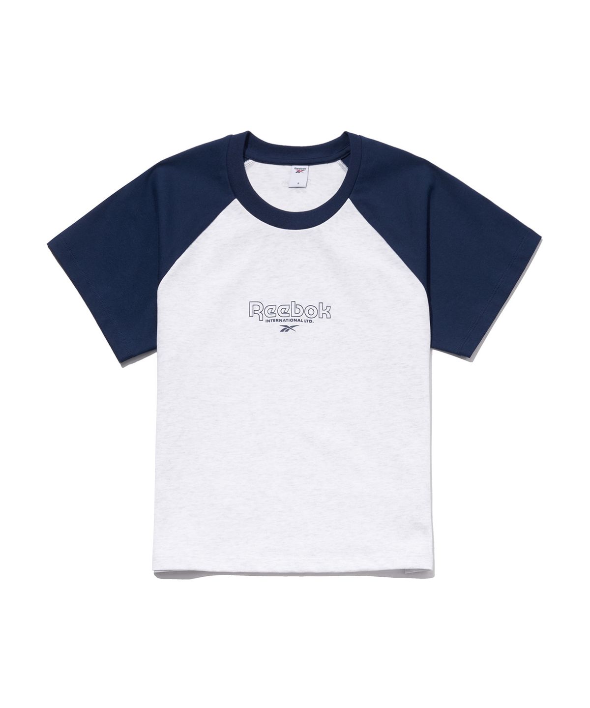 리복(REEBOK) 프린트 래글런 티셔츠 (W) - 네이비