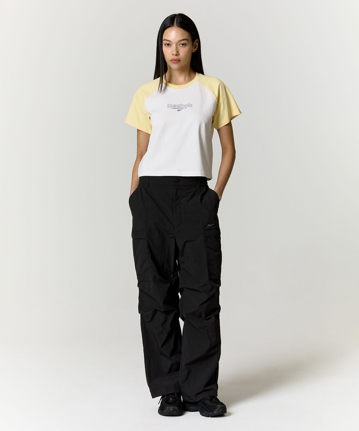 리복(REEBOK) 프린트 래글런 티셔츠 (W) - 버터
