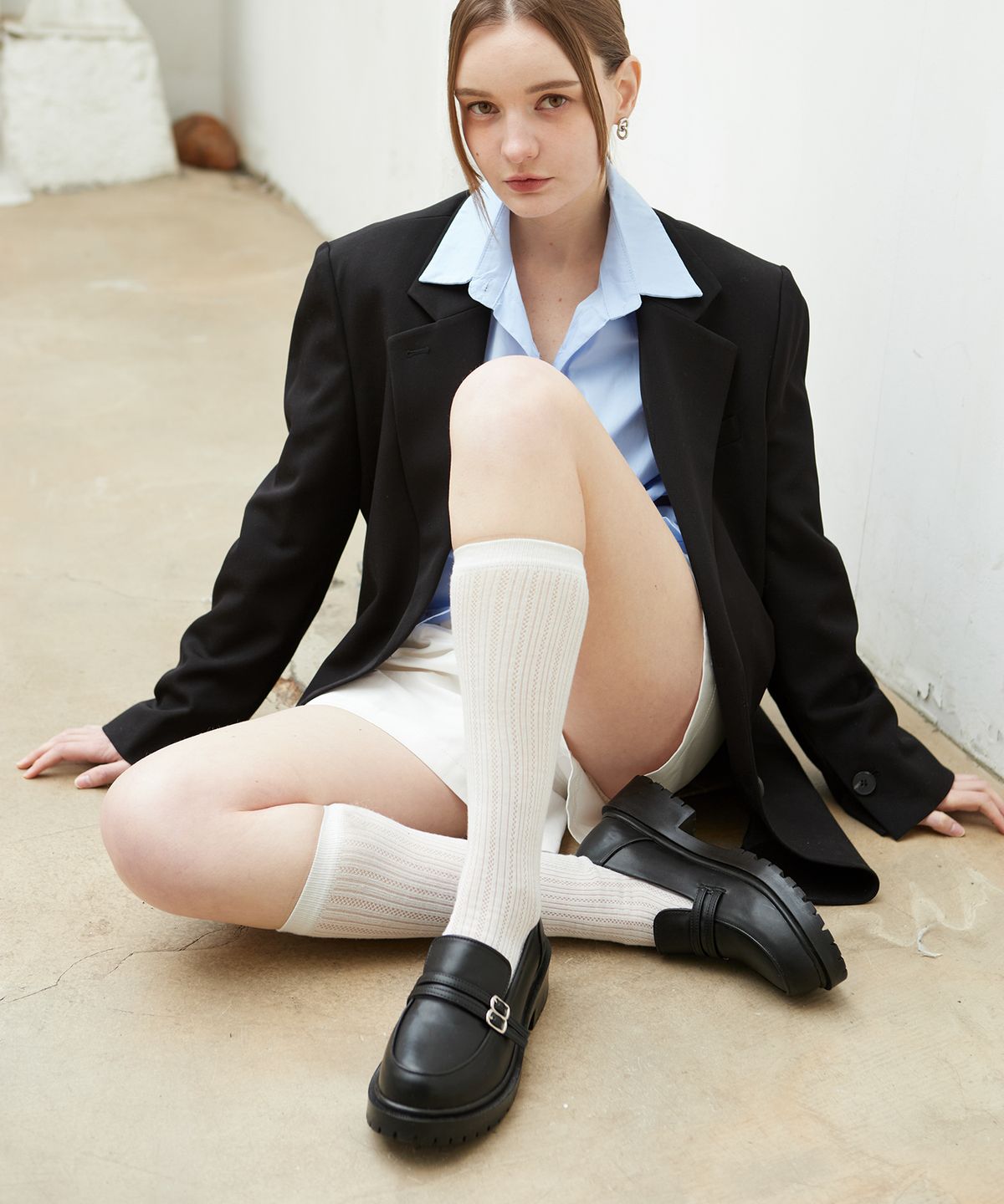 커스텀에이드 우먼(CUSTOMADE WOMAN) 4.5cm 투 버클 플랫폼 로퍼 엠버(CW0084BK)