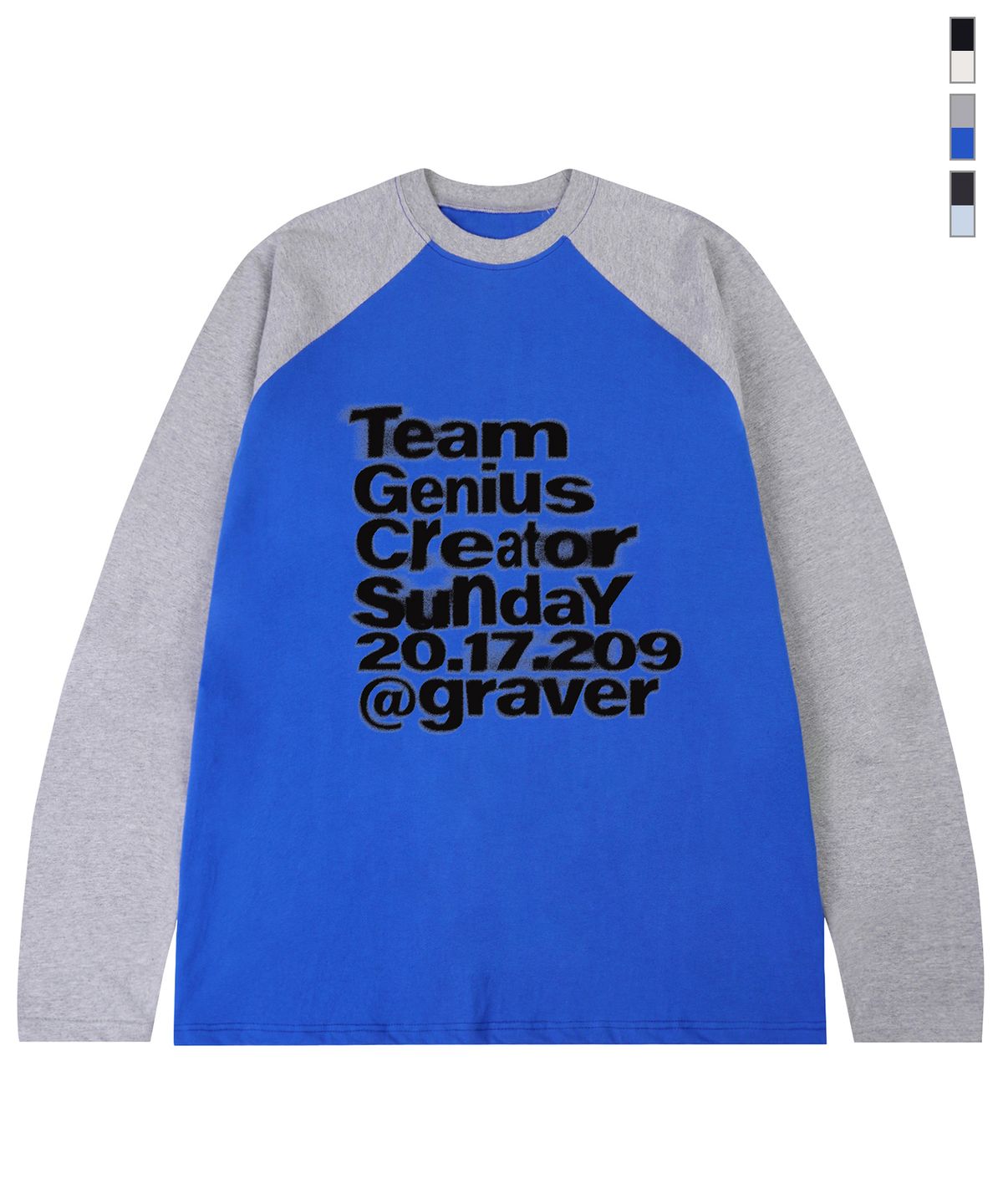 그레이버(GRAVER) [UNISEX]GT_DUSTY 빈티지 래글런 롱슬리브 티셔츠_3color