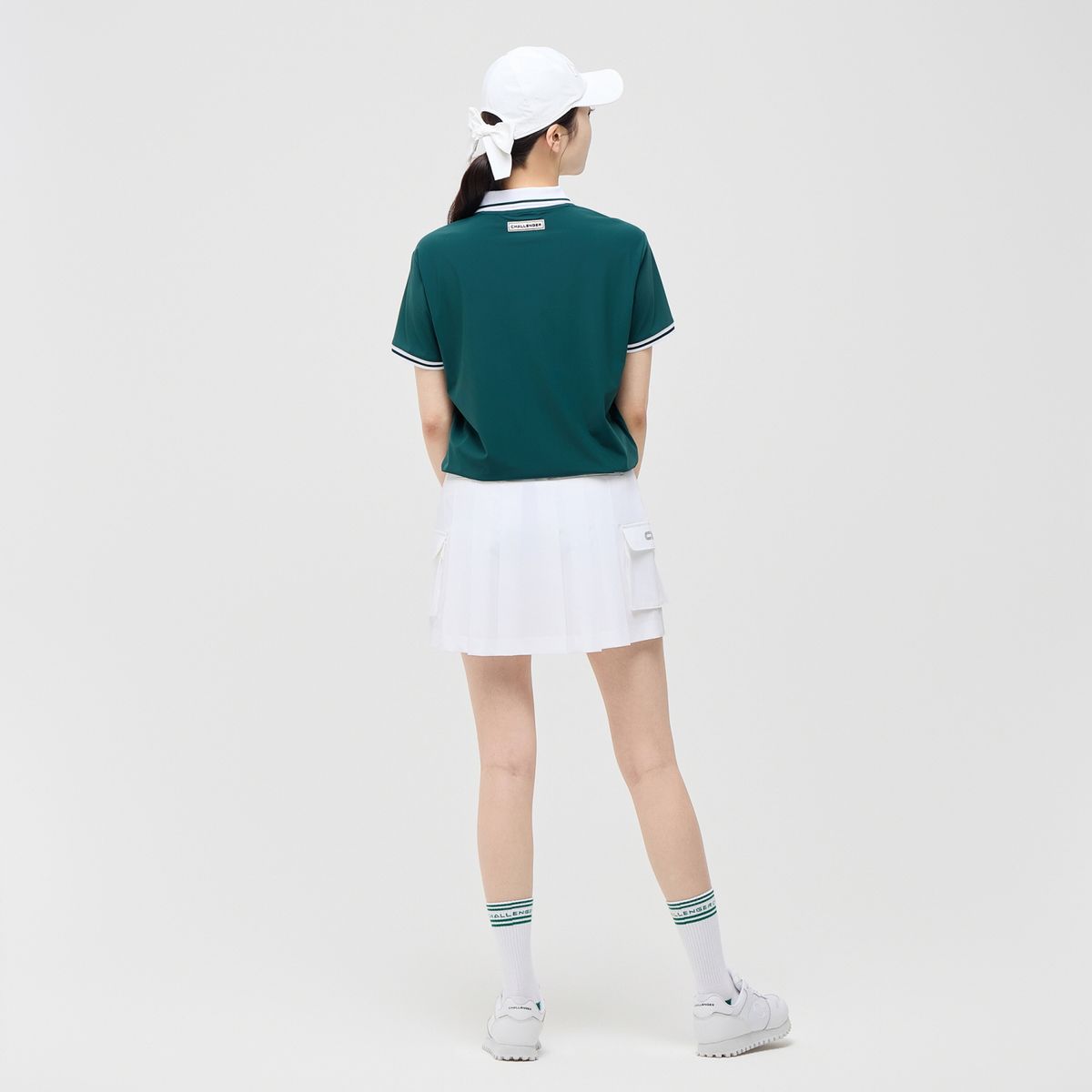 챌린저(CHALLENGER) 여성 에센셜 폴리스판 카고포켓 플리츠 큐롯 화이트
