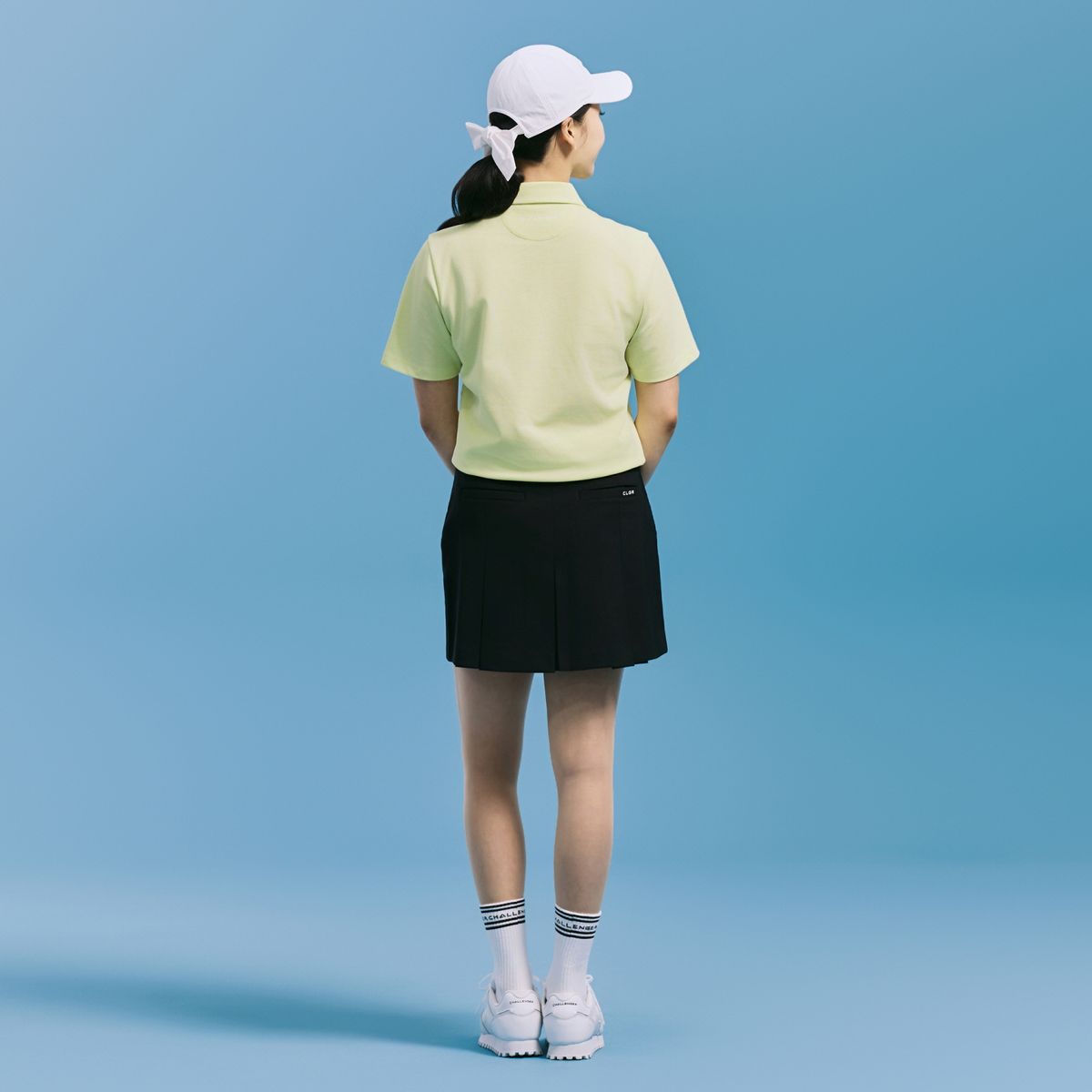 챌린저(CHALLENGER) 여성 컴포트 와이드 밴드 플리츠 큐롯 블랙