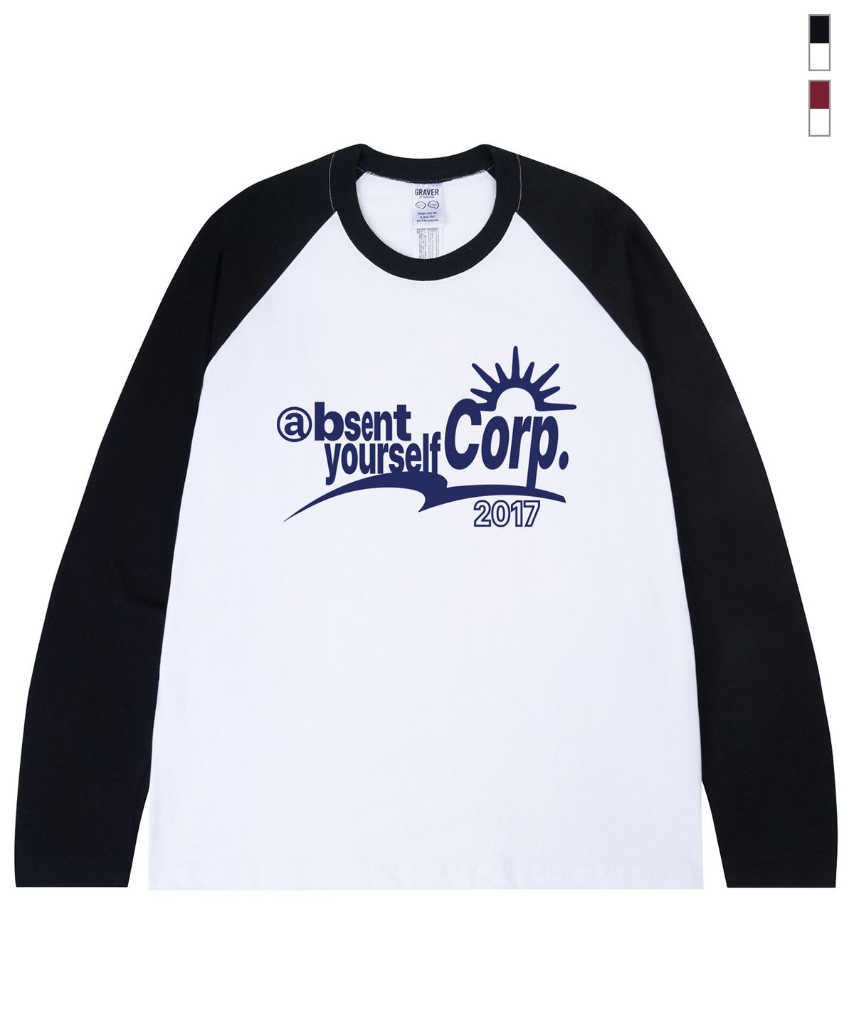 그레이버(GRAVER) [UNISEX]ABSENT 래글런 롱슬리브 티셔츠_2color