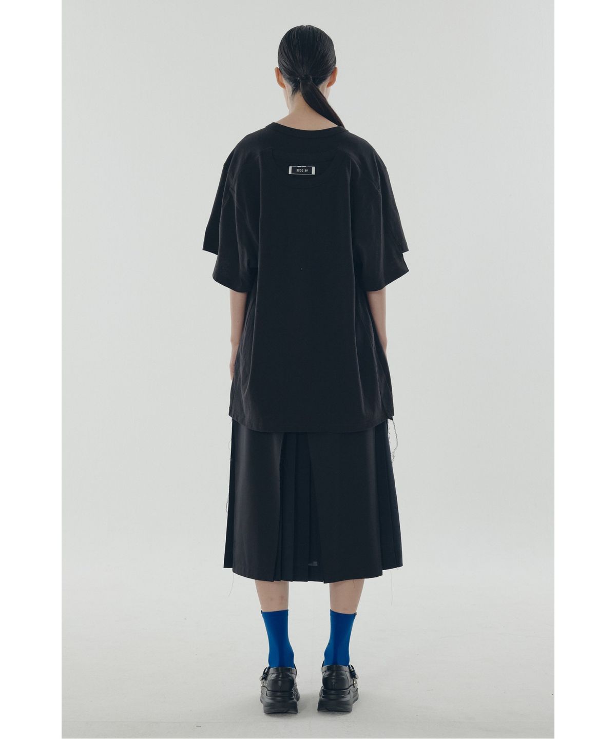 래코드(RECODE) A-Line Slit Pleats Lining Skirt