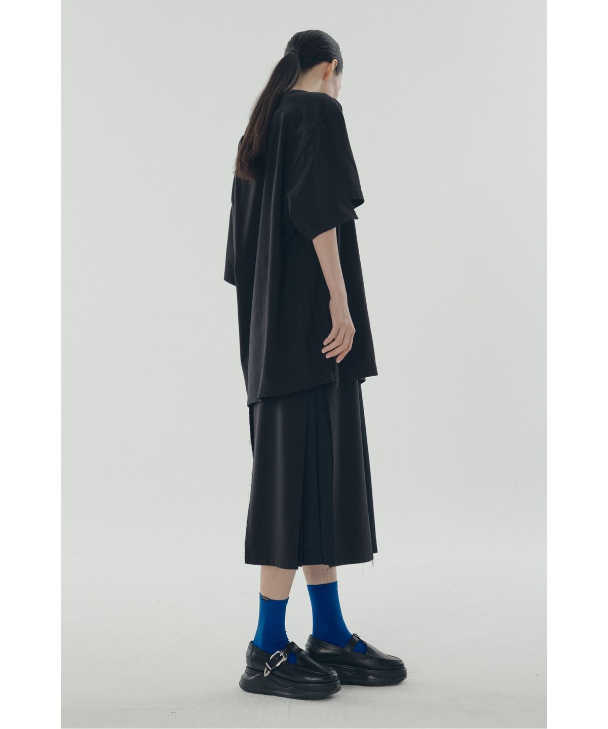 래코드(RECODE) A-Line Slit Pleats Lining Skirt