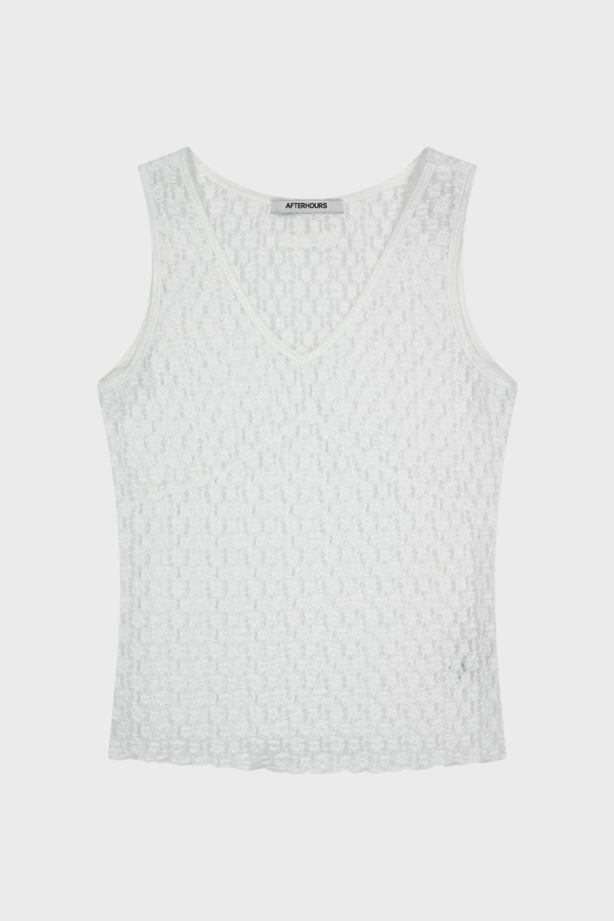 애프터아워즈(AFTERHOURS) V-NECK LACE SLEEVELESS TOP (WHITE)