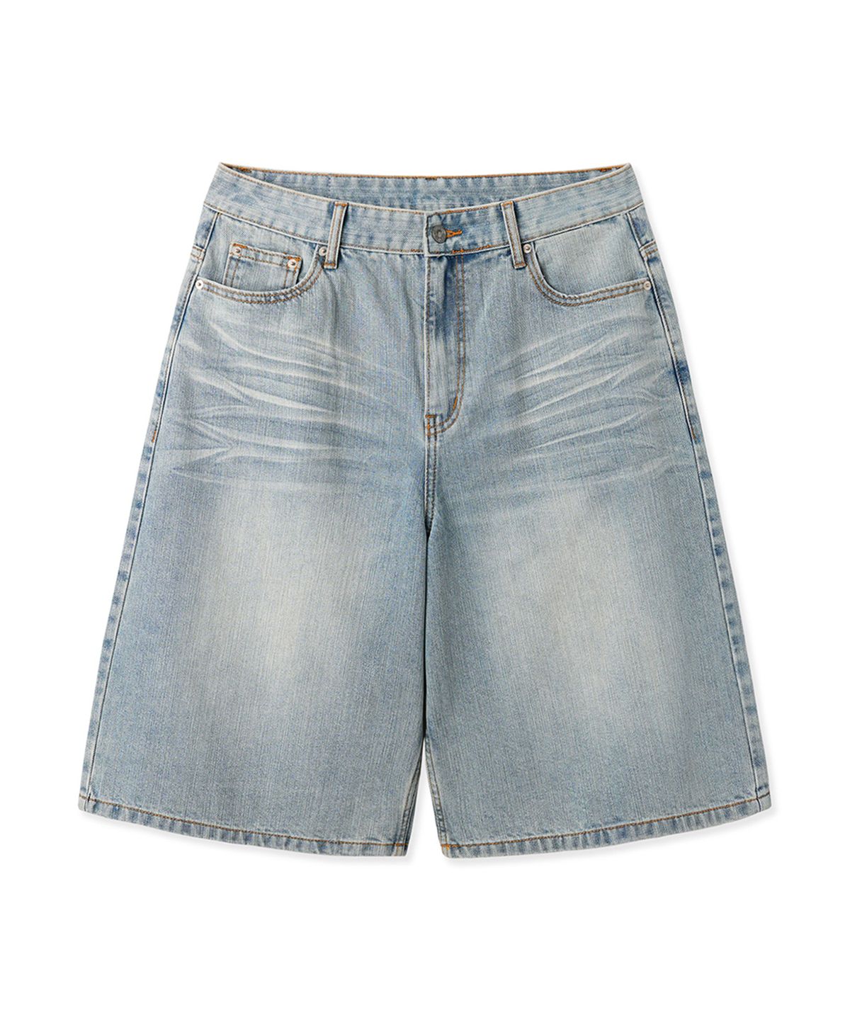 오픈야드(오와이)(OPENYARD(OY)) WIDE BERMUDA DENIM SHORTS - LIGHT BLUE