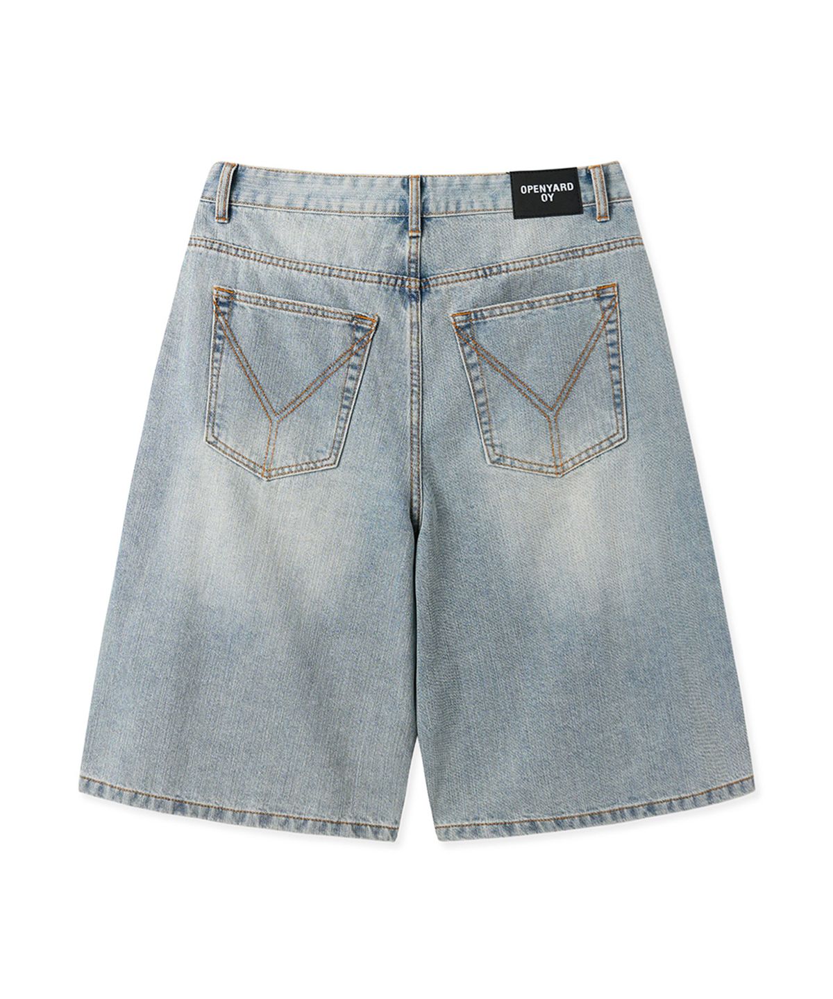 오픈야드(오와이)(OPENYARD(OY)) WIDE BERMUDA DENIM SHORTS - LIGHT BLUE