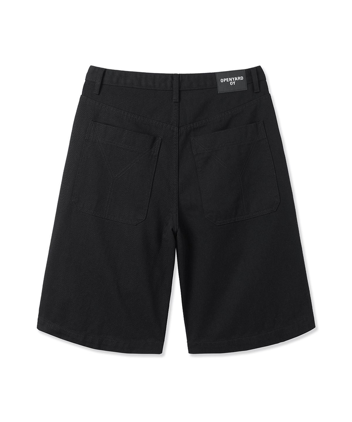 오픈야드(오와이)(OPENYARD(OY)) ONE TUCK STITCHED WIDE VOLUME SHORTS - BLACK