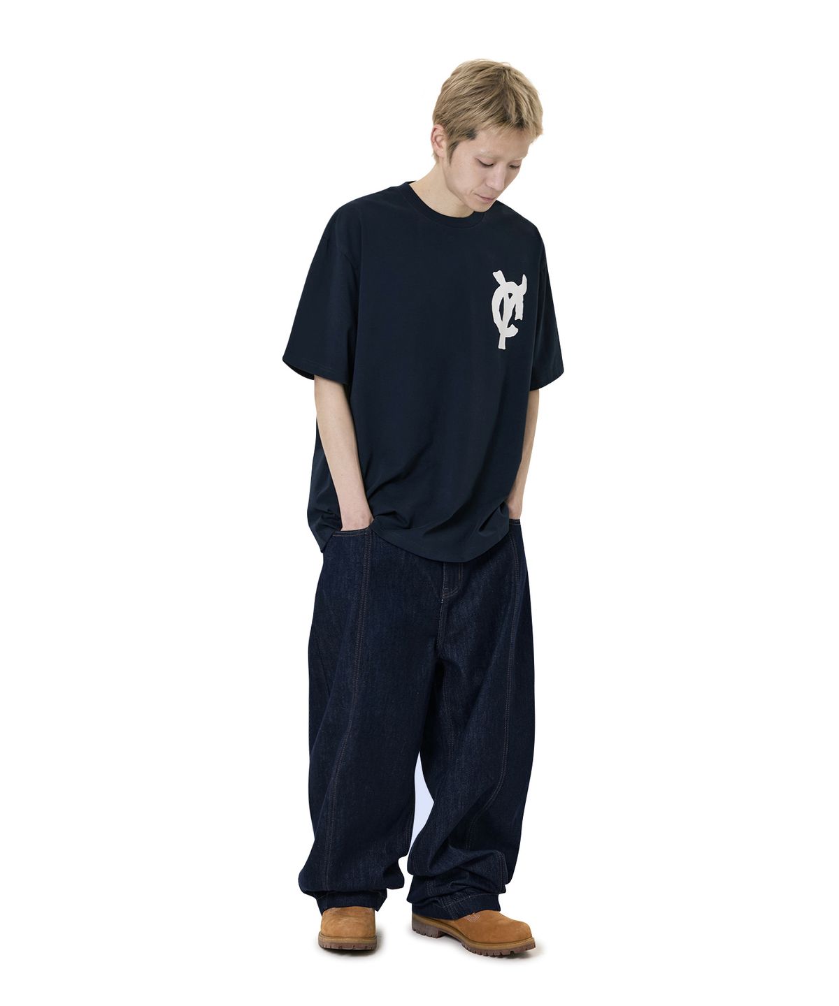 오픈야드(오와이)(OPENYARD(OY)) PRINTED PATCH TEE - NAVY