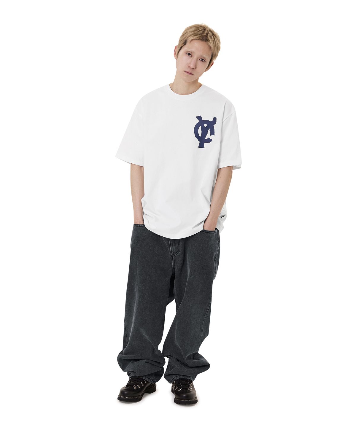 오픈야드(오와이)(OPENYARD(OY)) PRINTED PATCH TEE - WHITE