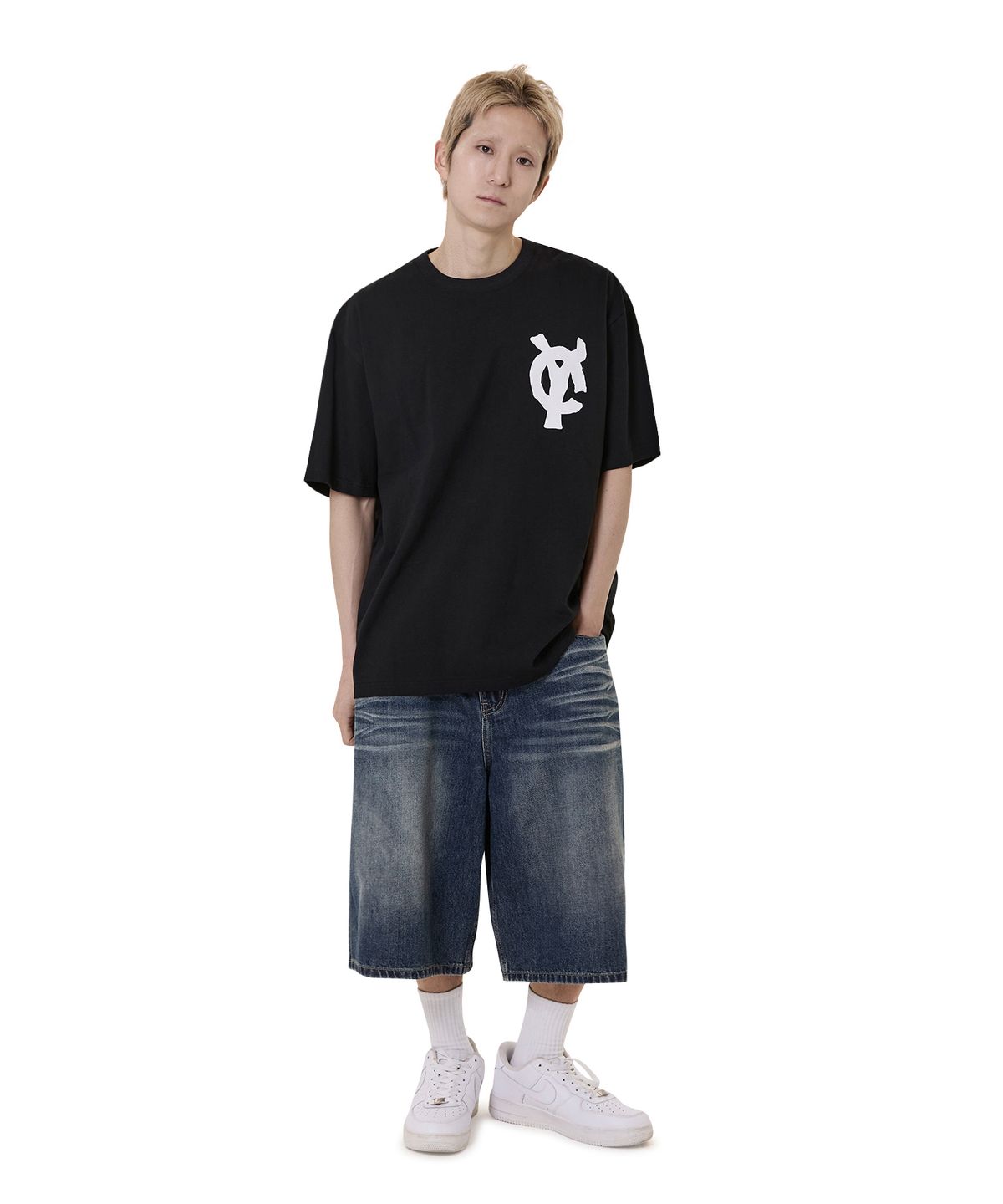 오픈야드(오와이)(OPENYARD(OY)) PRINTED PATCH TEE - BLACK