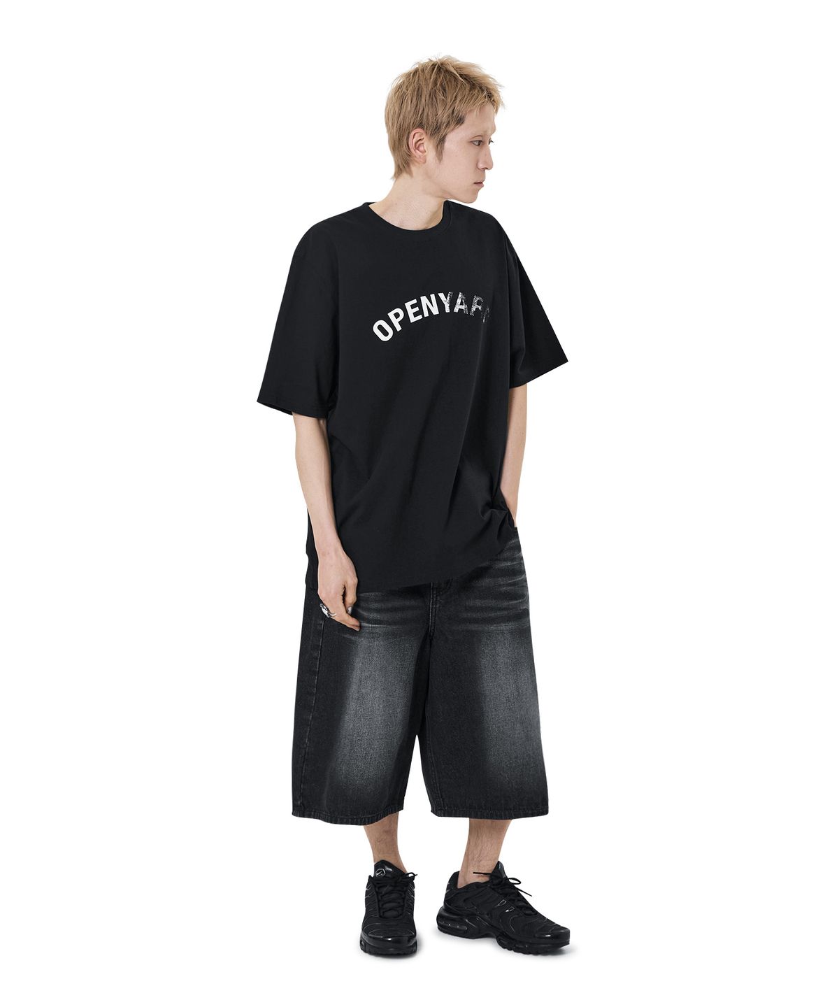 오픈야드(오와이)(OPENYARD(OY)) FADED ARCH TEE - BLACK
