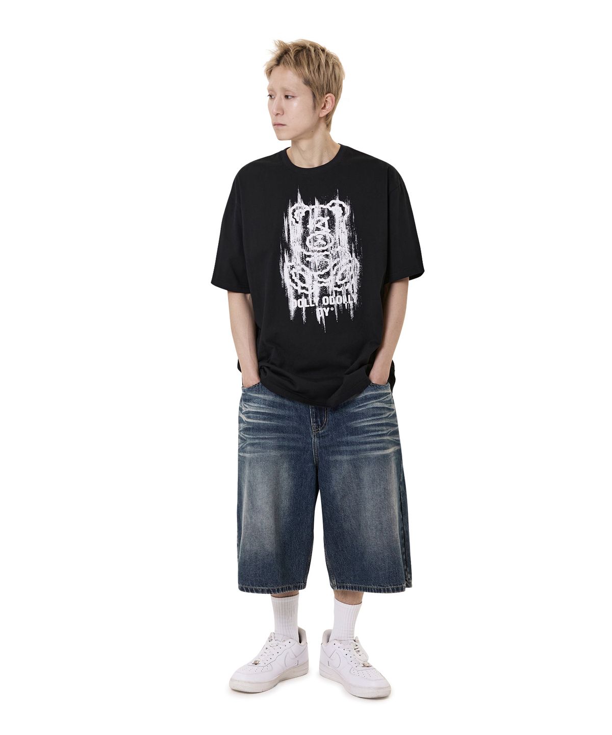 오픈야드(오와이)(OPENYARD(OY)) GLITCHY DOLLY TEE - BLACK