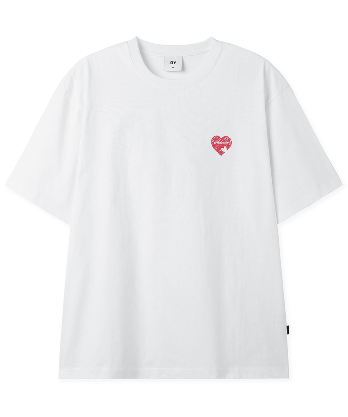 오픈야드(오와이)(OPENYARD(OY)) CRAYON HEART TEE - WHITE