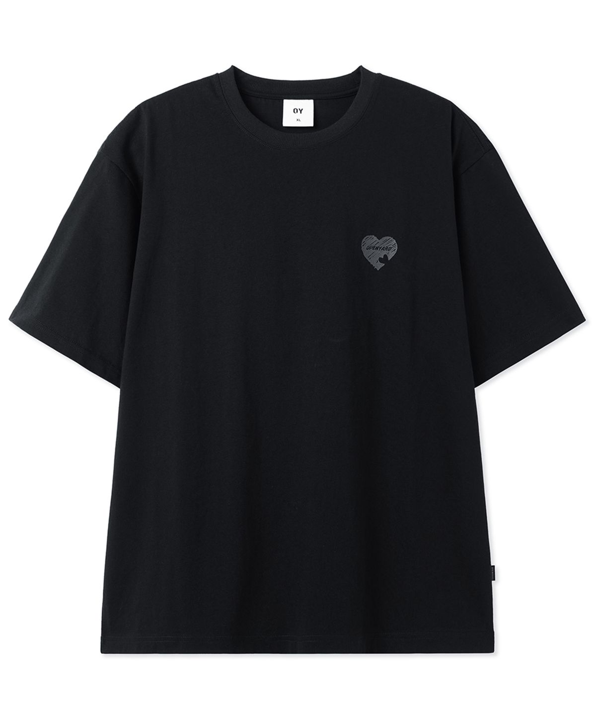 오픈야드(오와이)(OPENYARD(OY)) CRAYON HEART TEE - BLACK