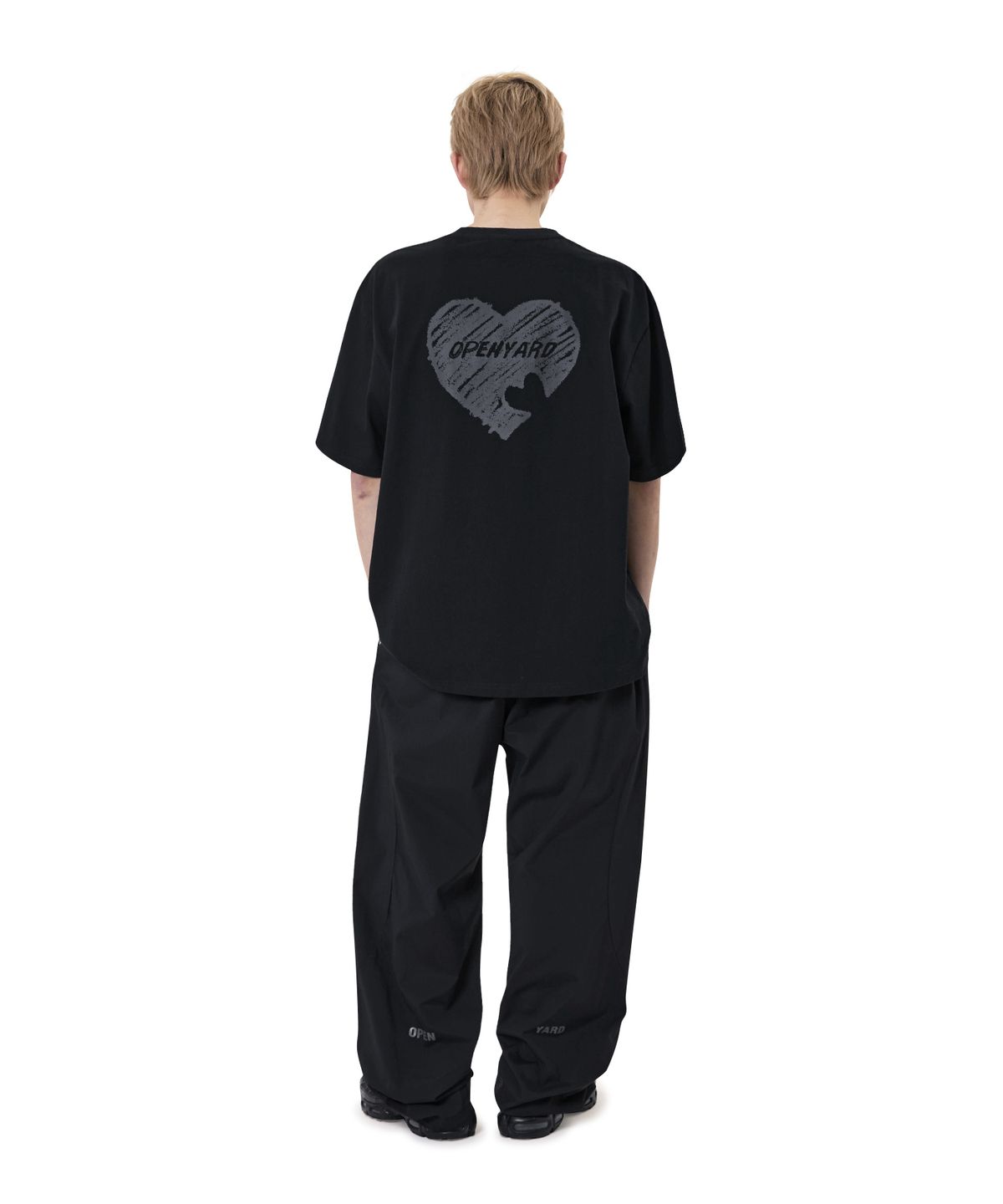 오픈야드(오와이)(OPENYARD(OY)) CRAYON HEART TEE - BLACK