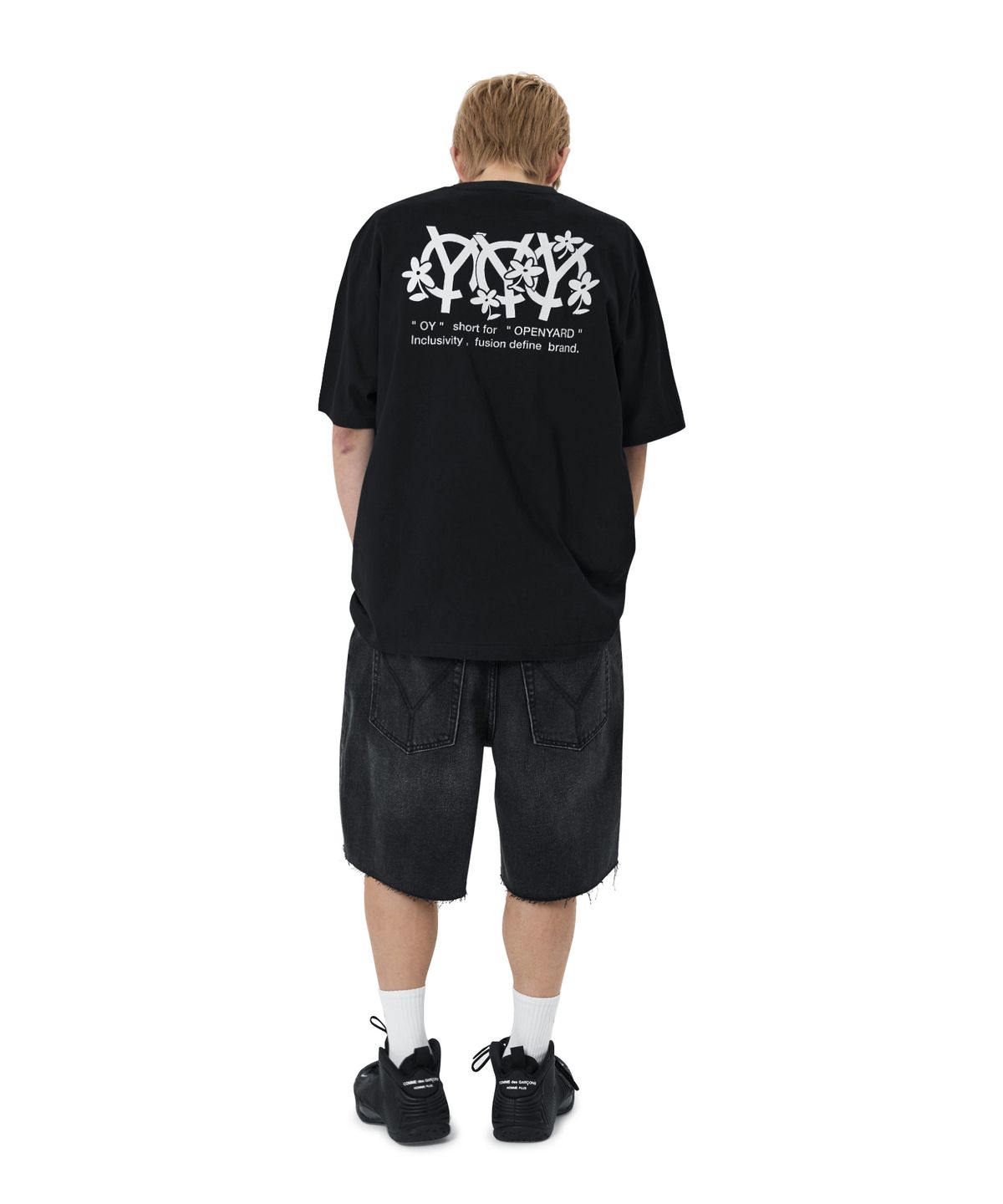 오픈야드(오와이)(OPENYARD(OY)) BLOOM LOGO TEE - BLACK