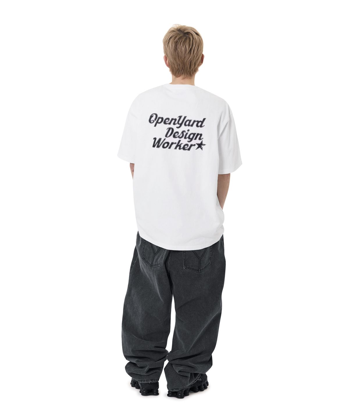오픈야드(오와이)(OPENYARD(OY)) GLOSS STITCH TEE - WHITE