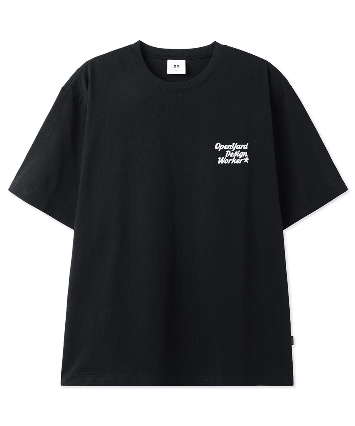 오픈야드(오와이)(OPENYARD(OY)) GLOSS STITCH TEE - BLACK