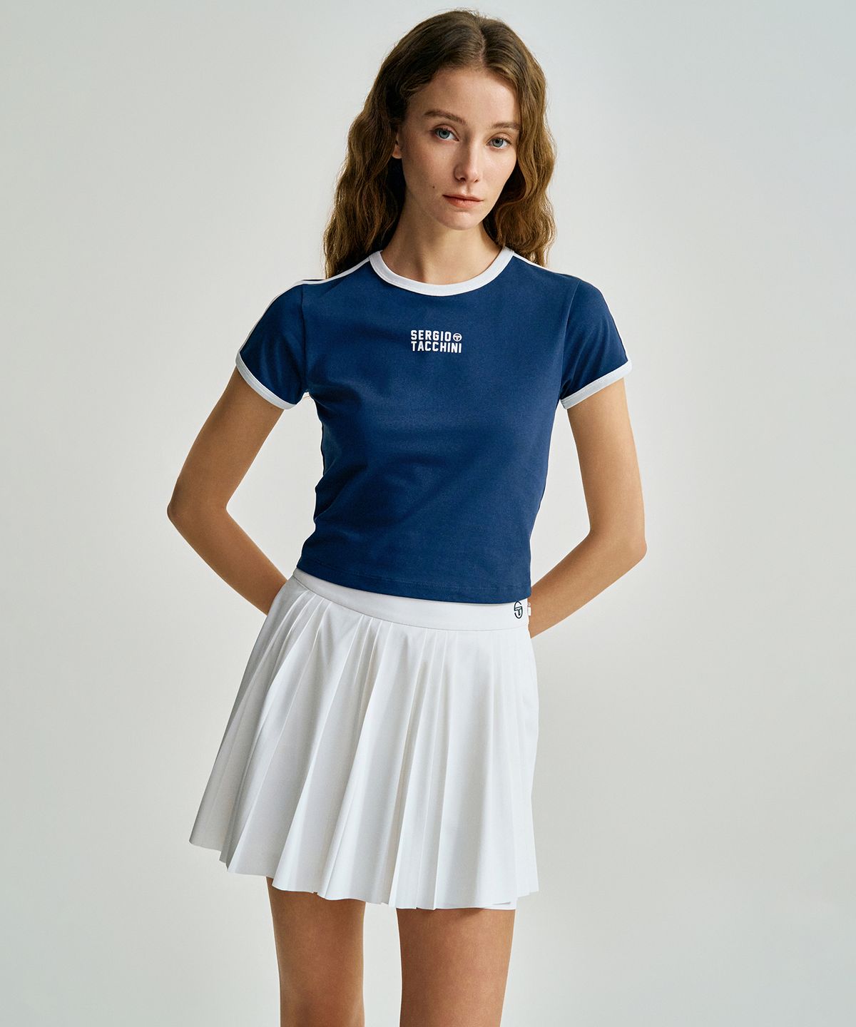 세르지오 타키니(SERGIO TACCHINI) W 쿨매치 링거 반팔 티셔츠 (Navy)