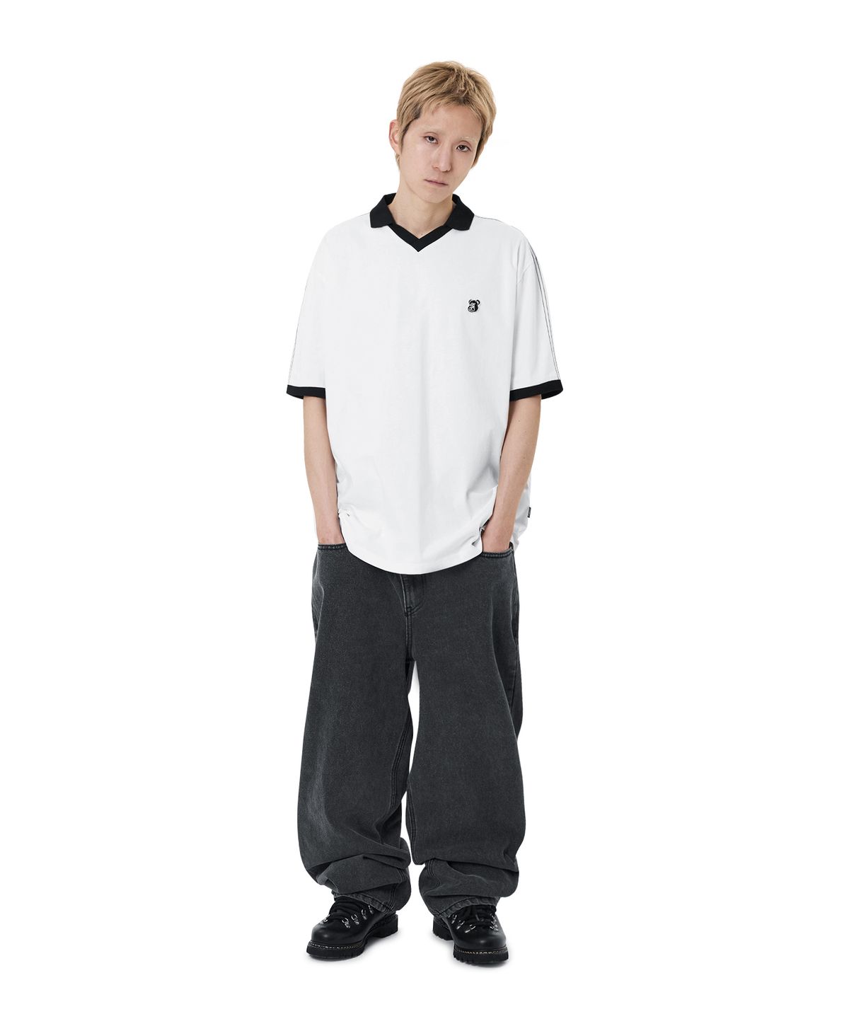 오픈야드(오와이)(OPENYARD(OY)) STITCHED COLLAR TEE - WHITE