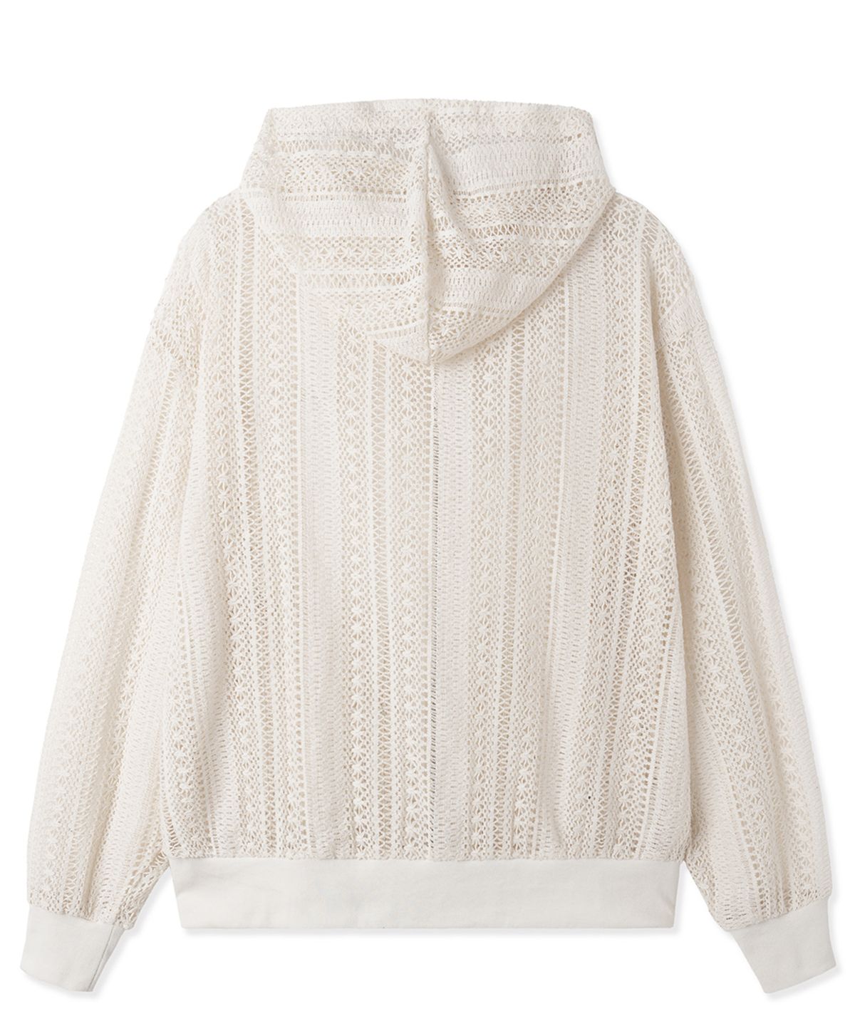 오픈야드(오와이)(OPENYARD(OY)) LOGO CROCHET HOODIE ZIP UP - IVORY