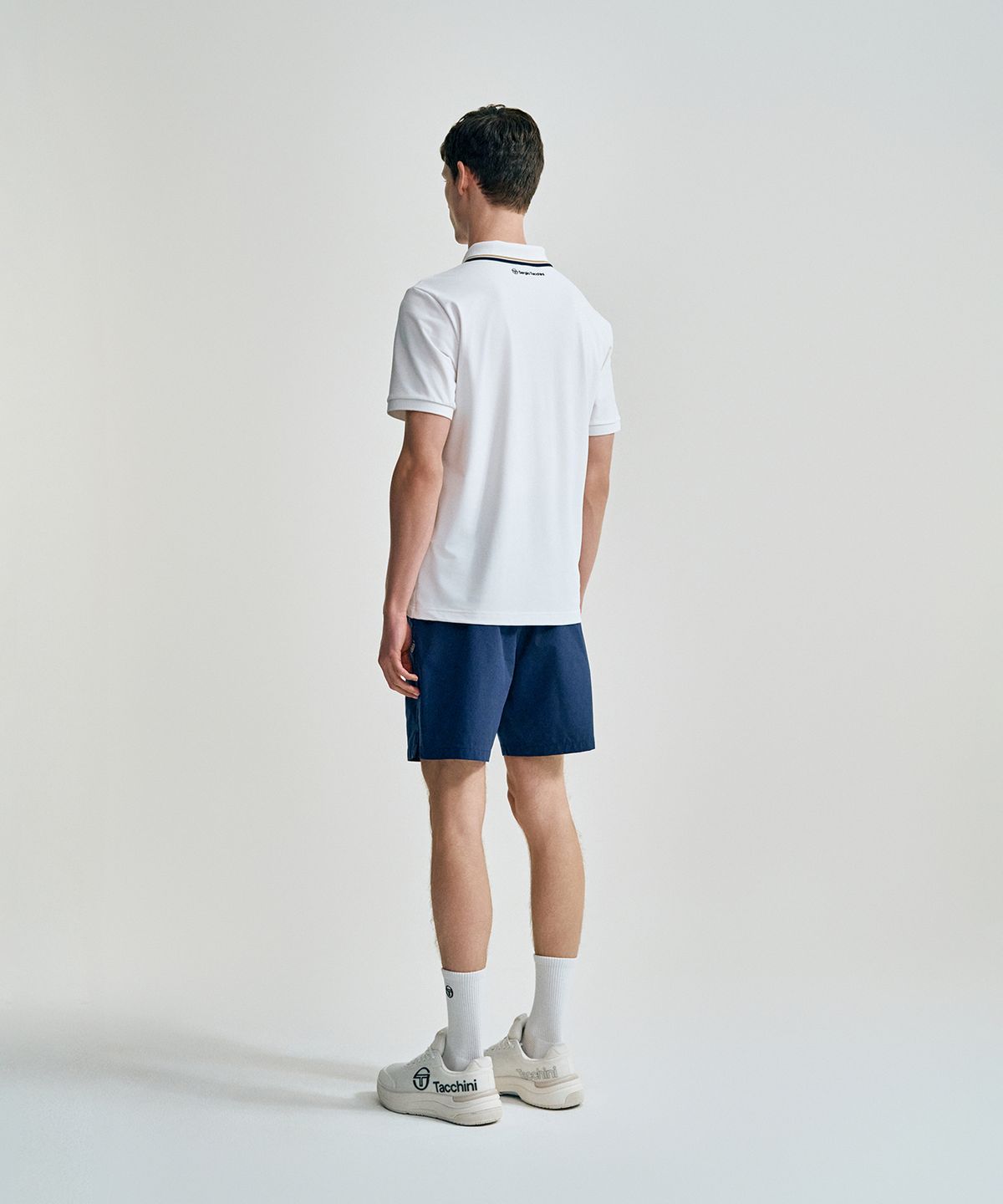 세르지오 타키니(SERGIO TACCHINI) M 카라포인트 지퍼넥 피케 반팔 폴로 (White)