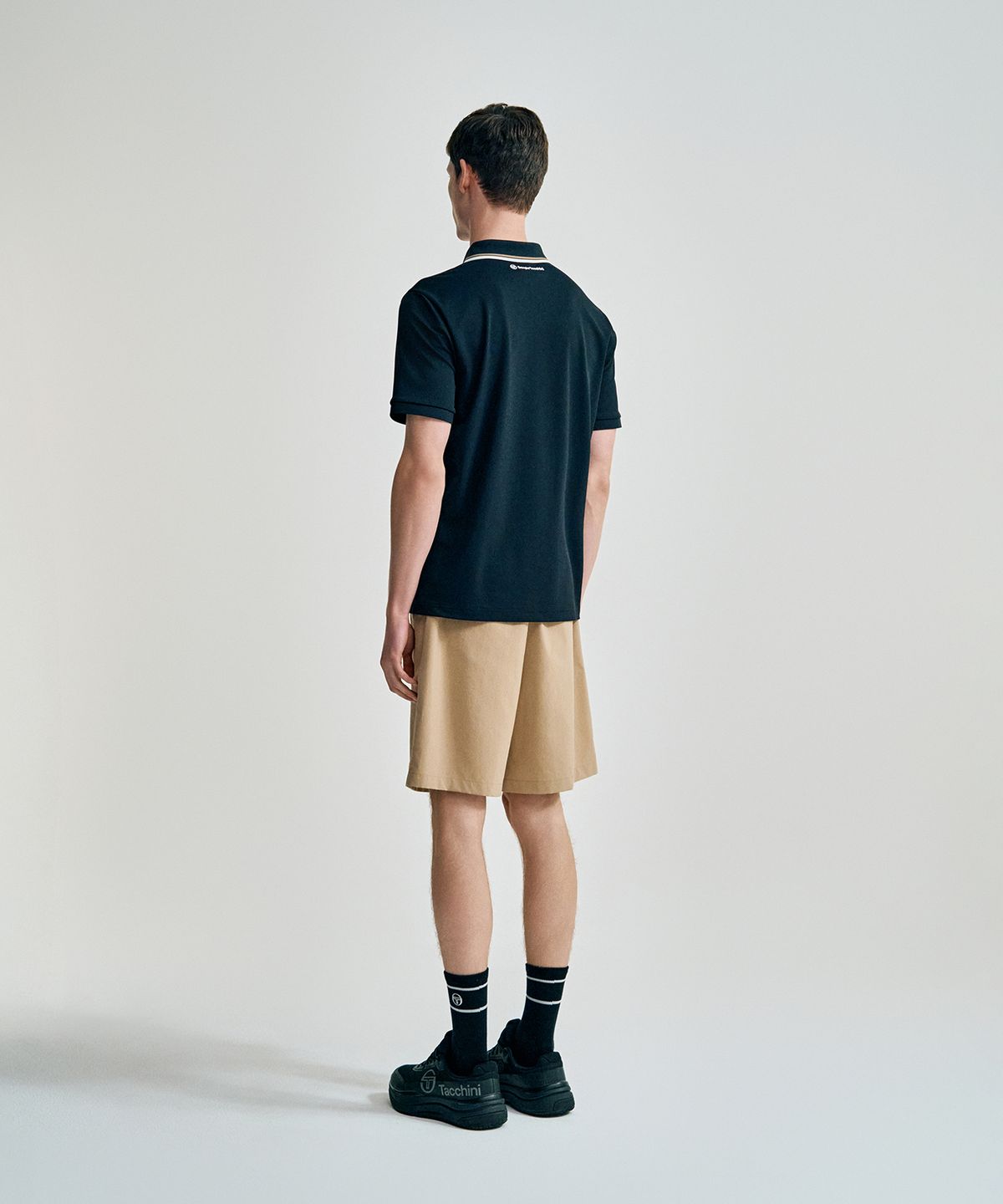세르지오 타키니(SERGIO TACCHINI) M 카라포인트 지퍼넥 피케 반팔 폴로 (Black)