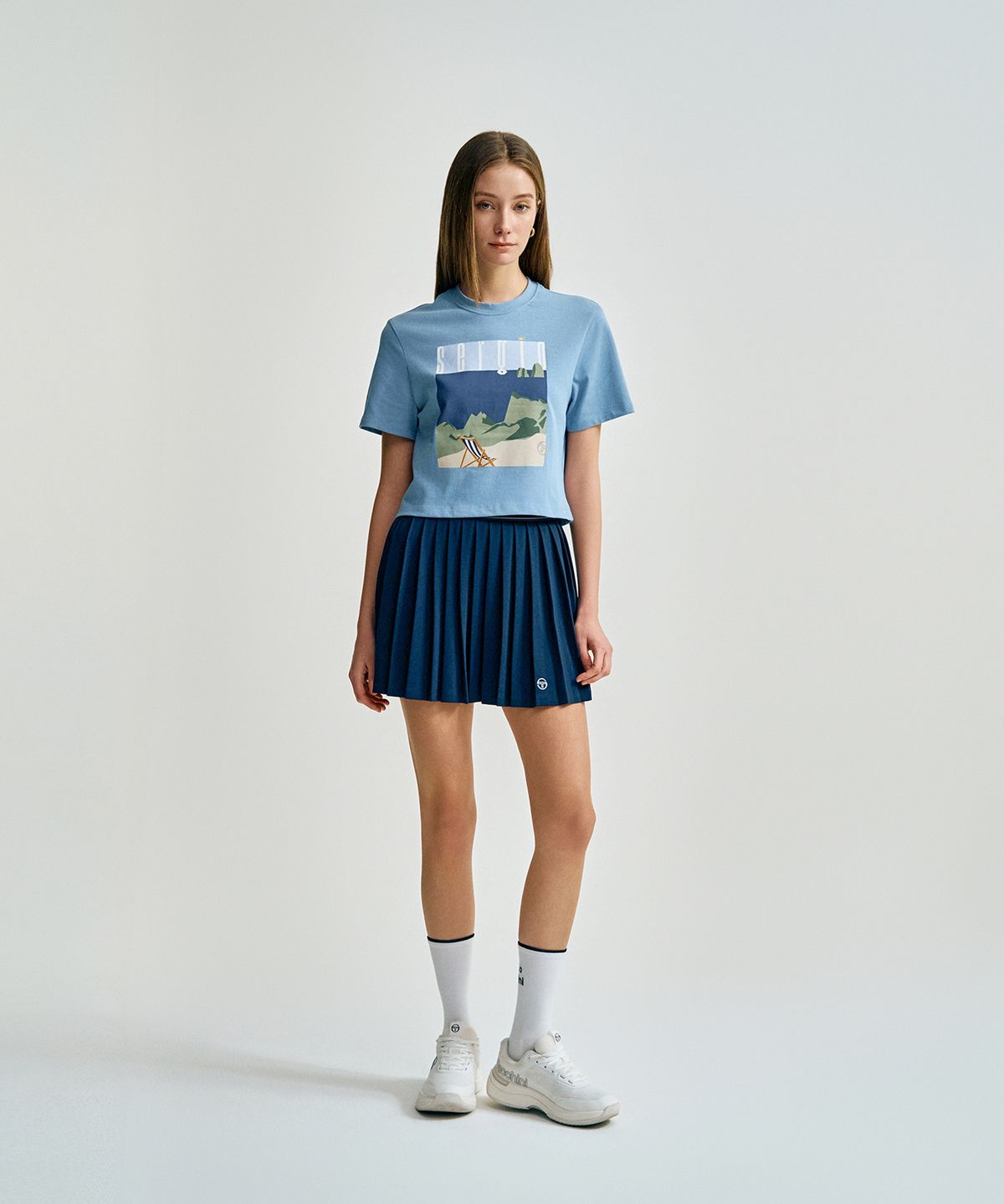 세르지오 타키니(SERGIO TACCHINI) W 토스카 아트웍 티셔츠 (L.Indigo)