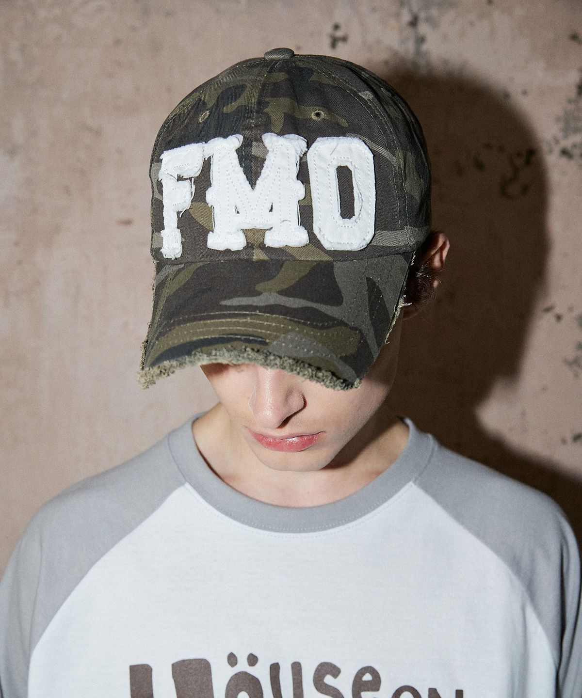 프리마리오(FREEMARIO) FMO 로고 데미지드 볼캡 [카모]