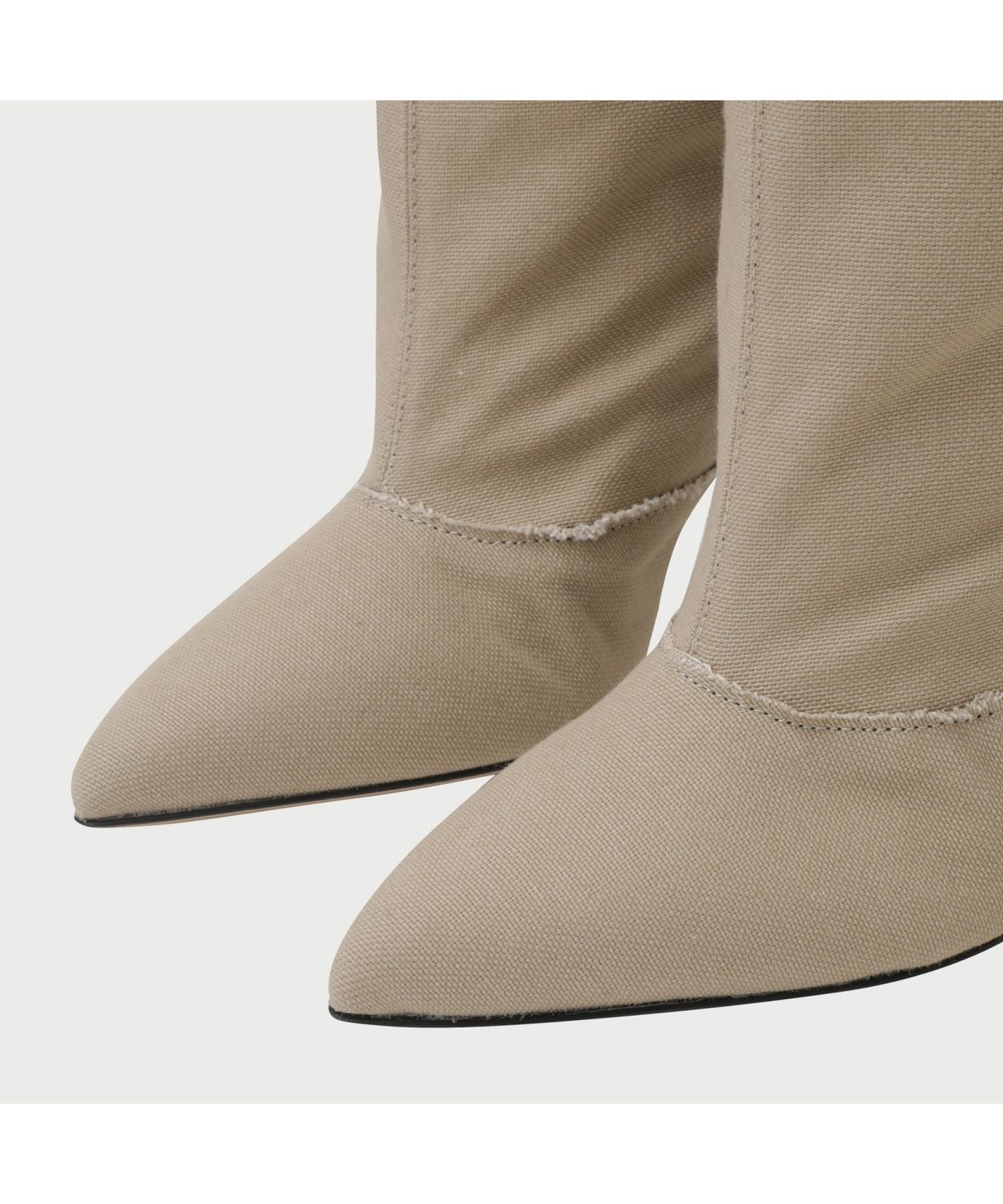 이로 우먼(IROWOMEN) LOLY TOILE 코튼 링클 롱 부츠 - BEIGE